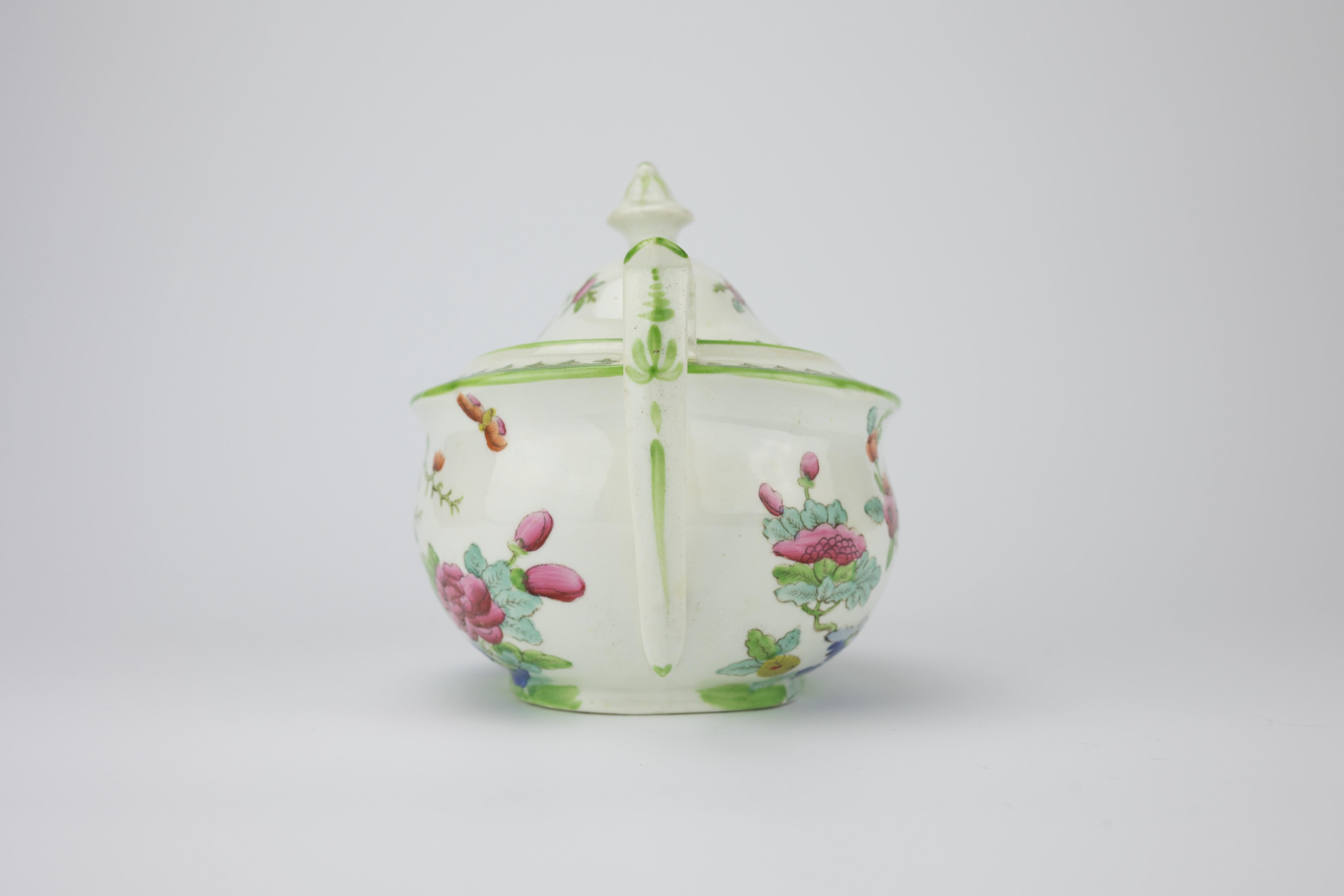 19th Century Staffordshire Porcelain Chinoiserie Tea Set 7