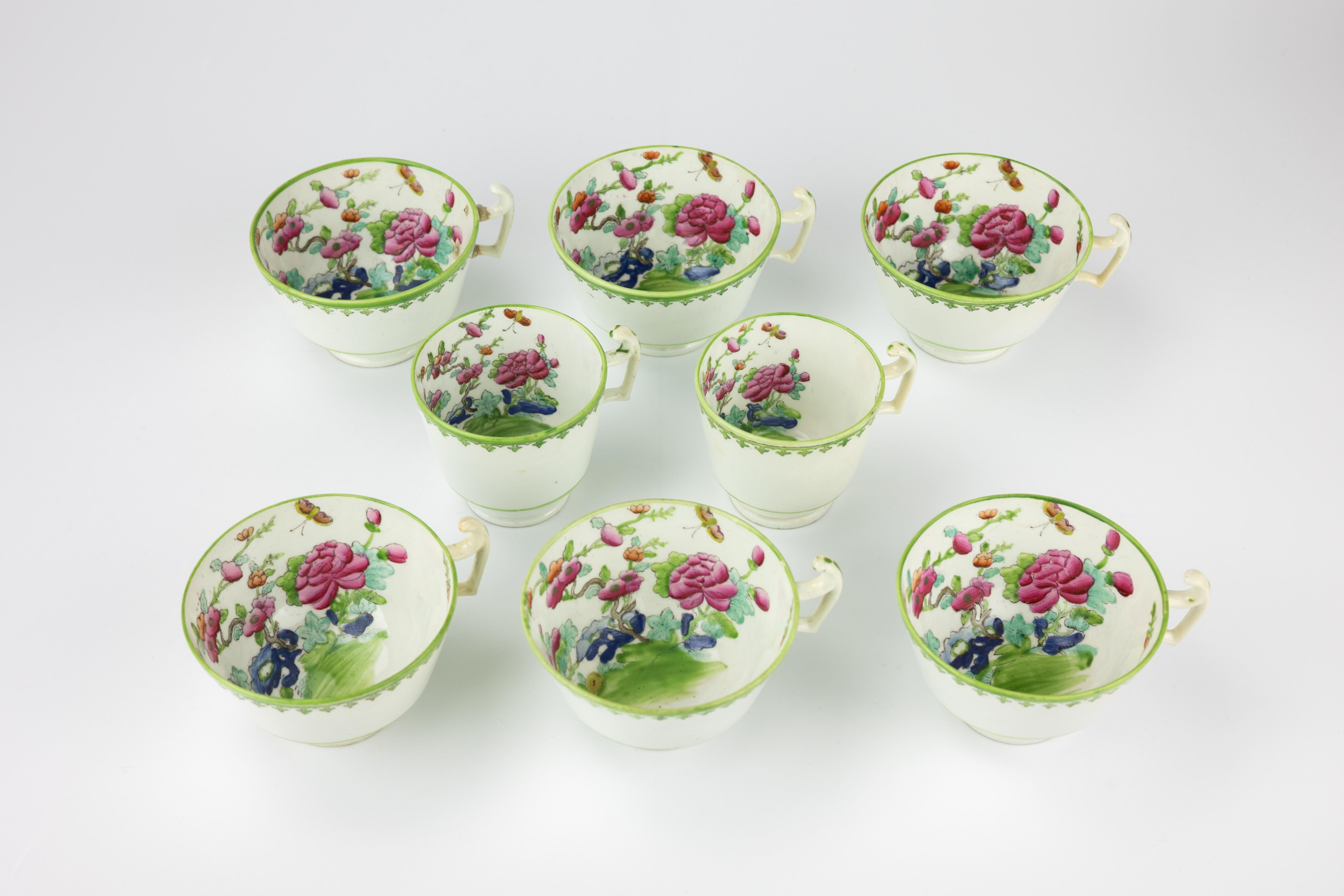 19th Century Staffordshire Porcelain Chinoiserie Tea Set 13