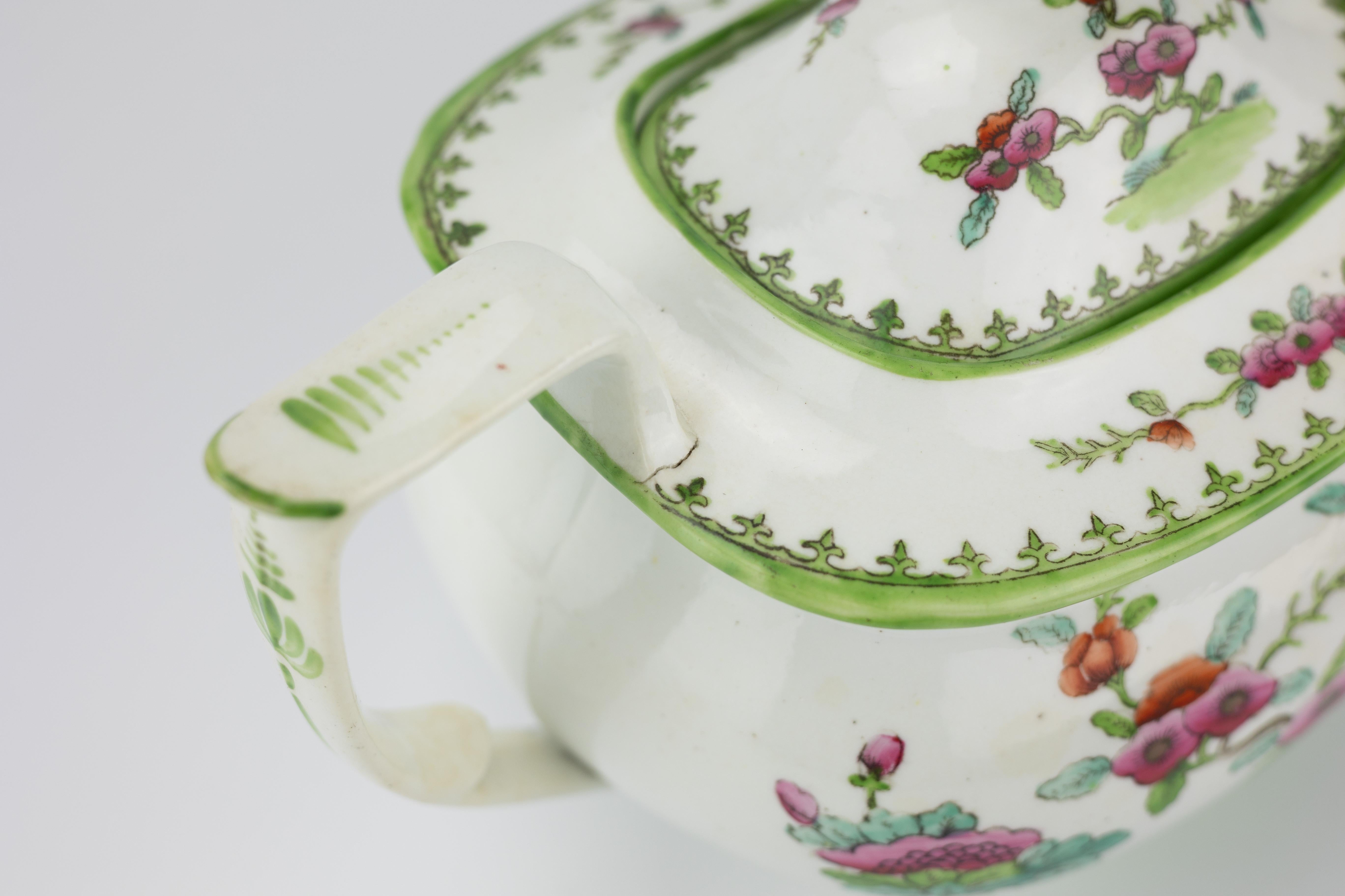 19th Century Staffordshire Porcelain Chinoiserie Tea Set 1