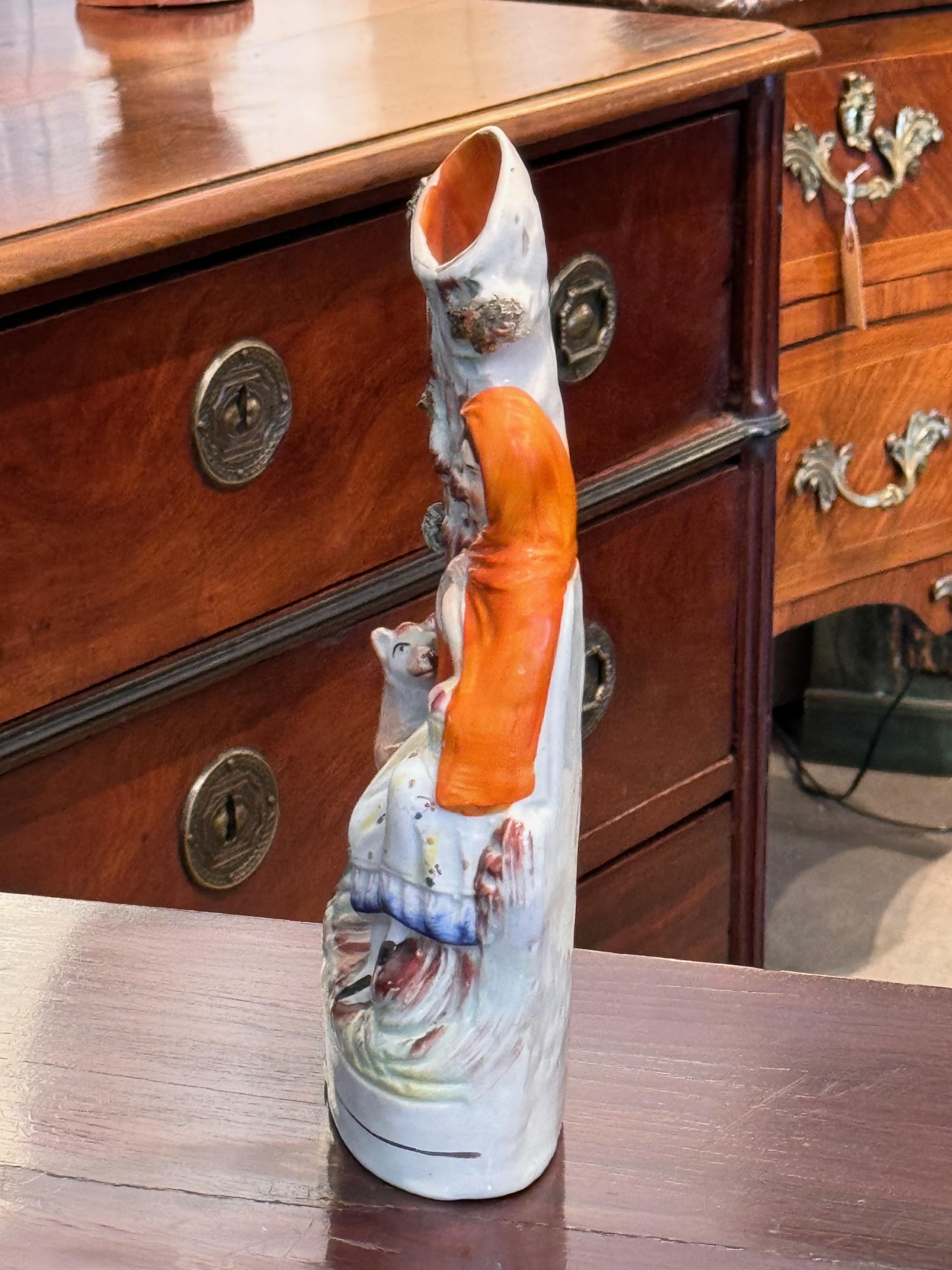 19th Century Staffordshire Spill Vase In Good Condition For Sale In Charlottesville, VA
