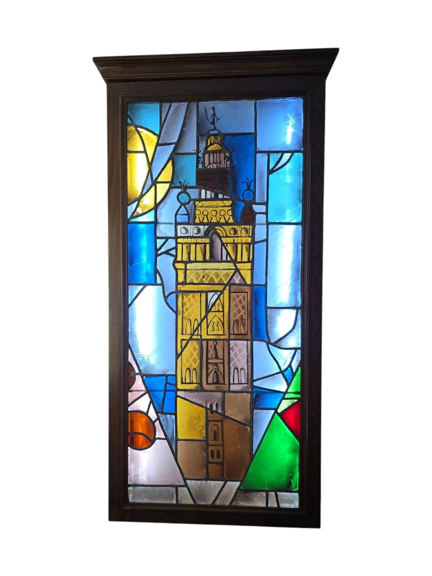 Vidriera del siglo XIX que representa La Giralda, Sevilla Mediados del siglo XIX en venta