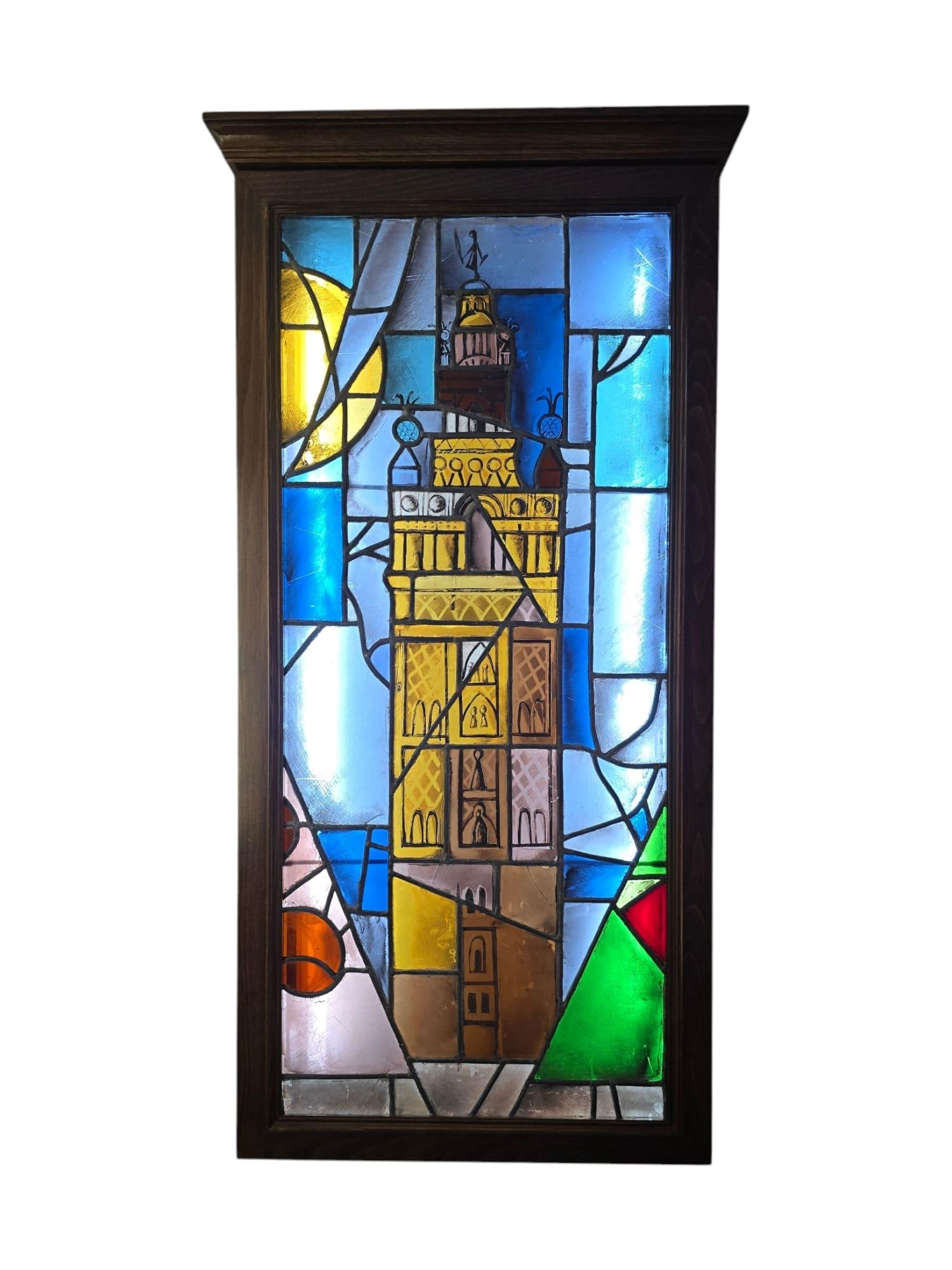 Vidriera del siglo XIX que representa La Giralda, Sevilla en venta 1