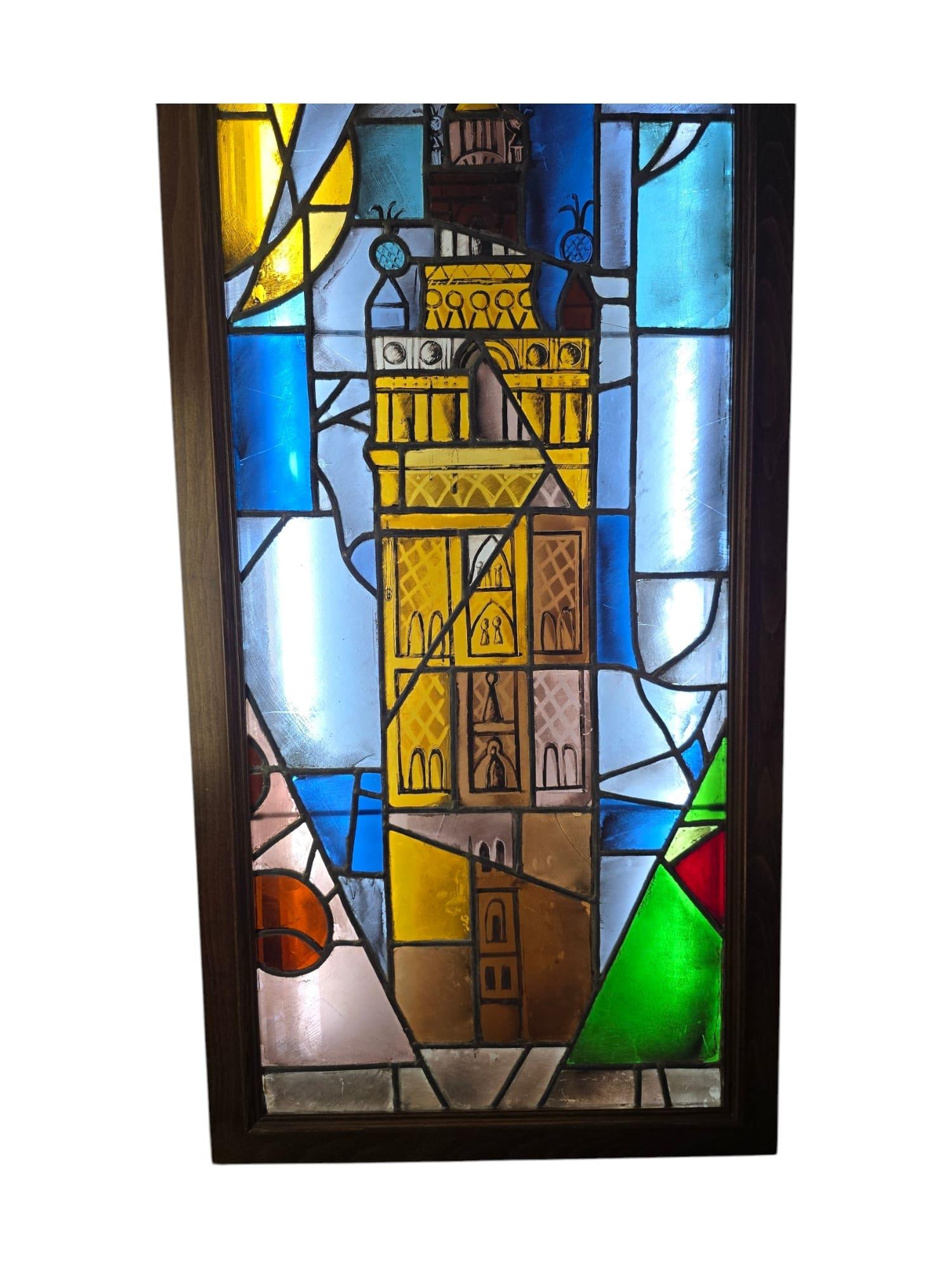 Vidriera del siglo XIX que representa La Giralda, Sevilla en venta 2