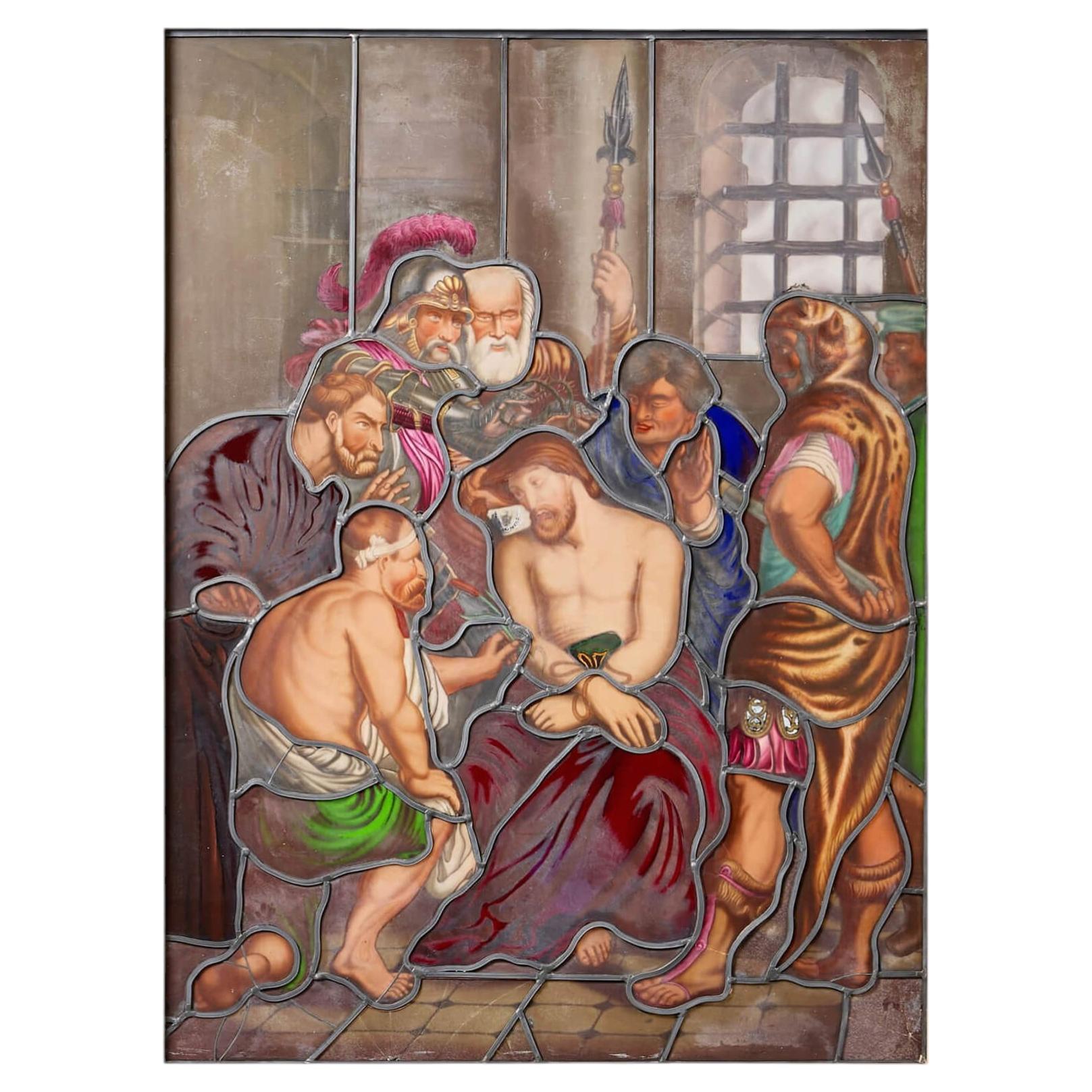 19th Century Stained Glass Window After Anthony van Dyck For Sale