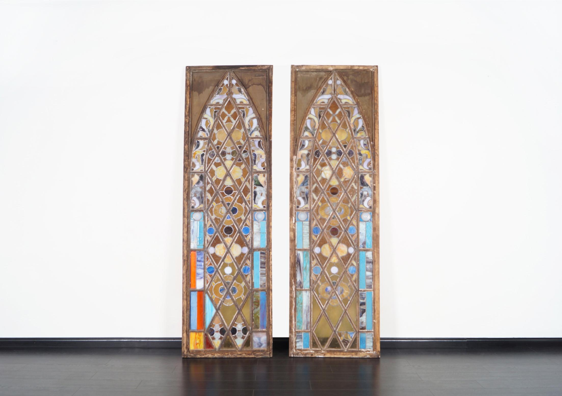 American Vintage 19th Century Stained Glass Windows