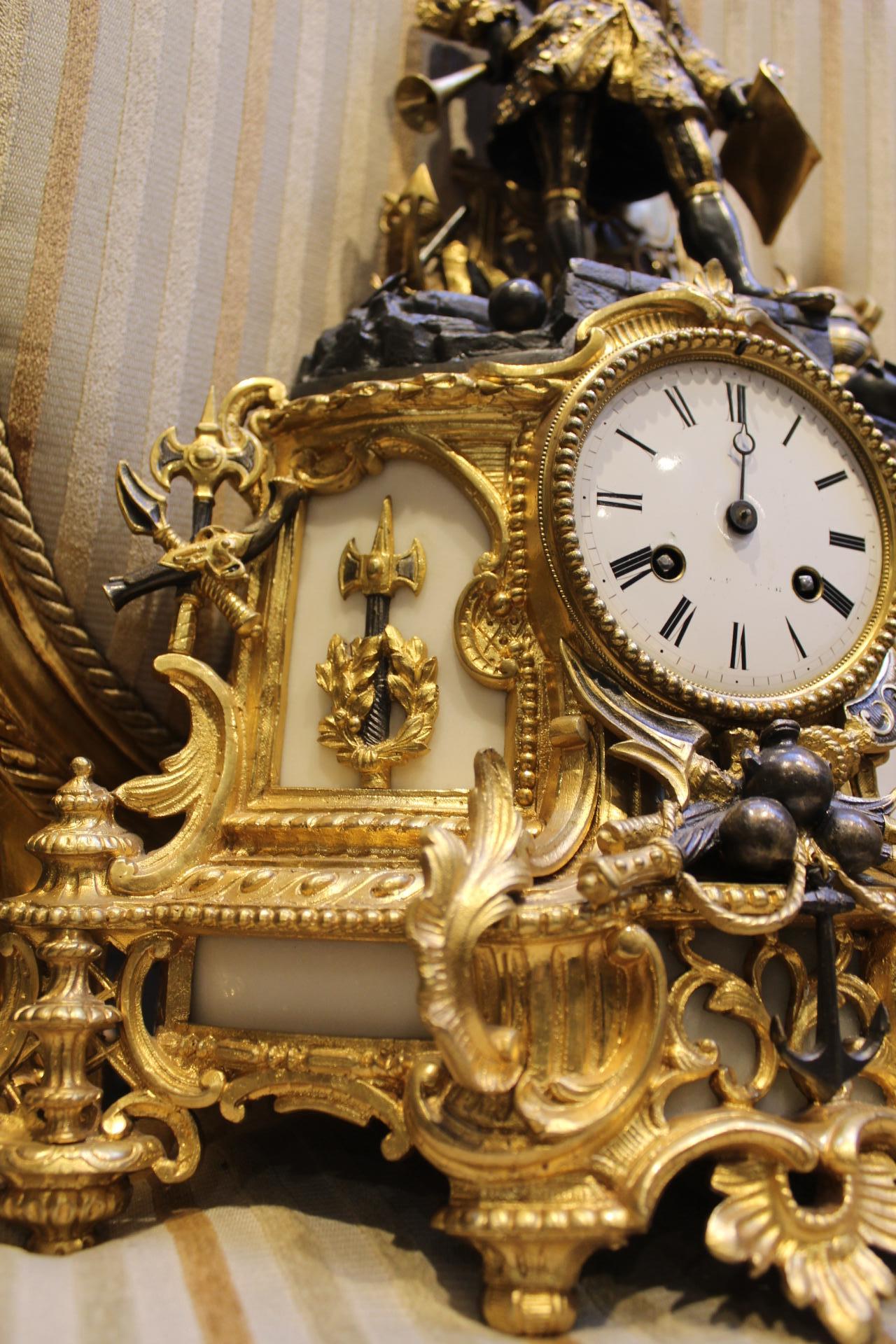 Uhr von Baschet Baullier, Paris, 19. Jahrhundert, gestempelt (Emailliert) im Angebot