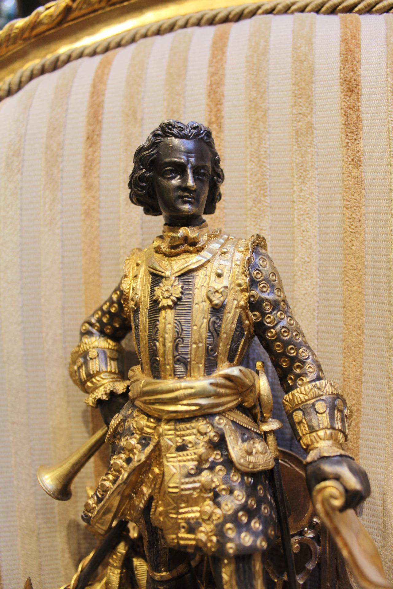 Uhr von Baschet Baullier, Paris, 19. Jahrhundert, gestempelt (Bronze) im Angebot