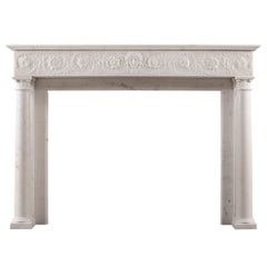19th Century Statuary Marble Antique Fireplace