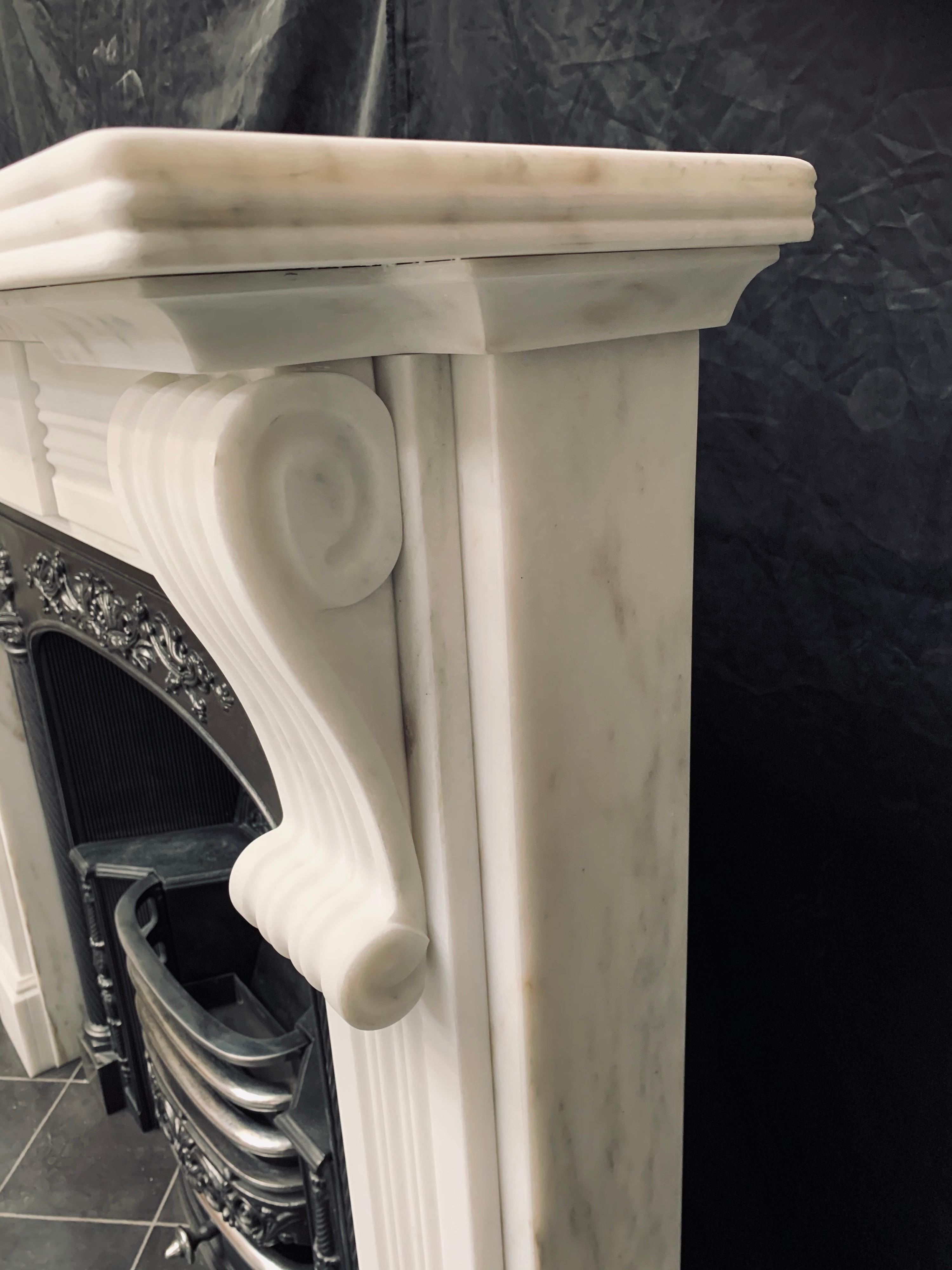 19th Century Statuary Marble Regency Style Fireplace Surround 6