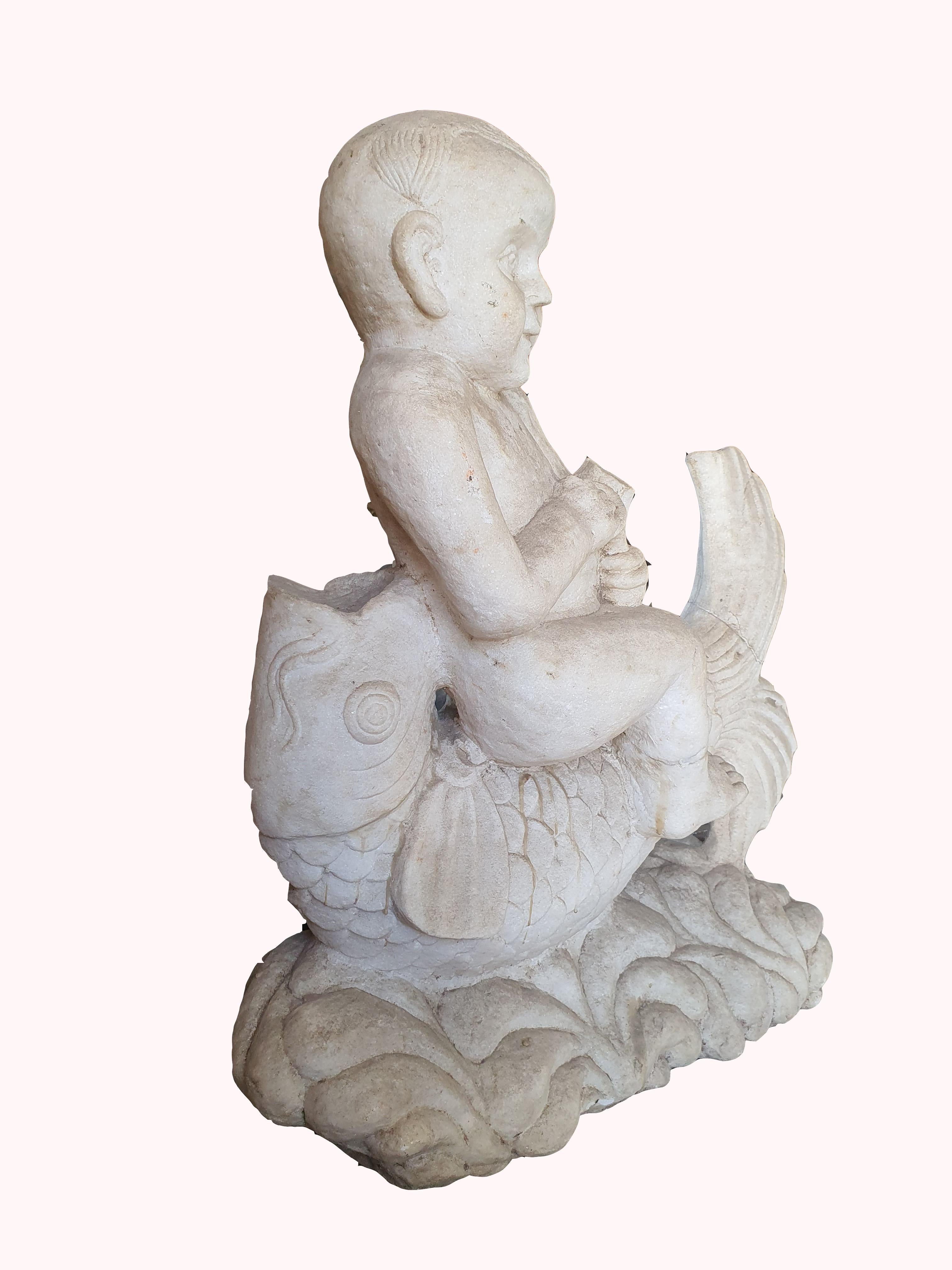 Neoclassical 19th Century Statuary White Marble Sculpture For Sale