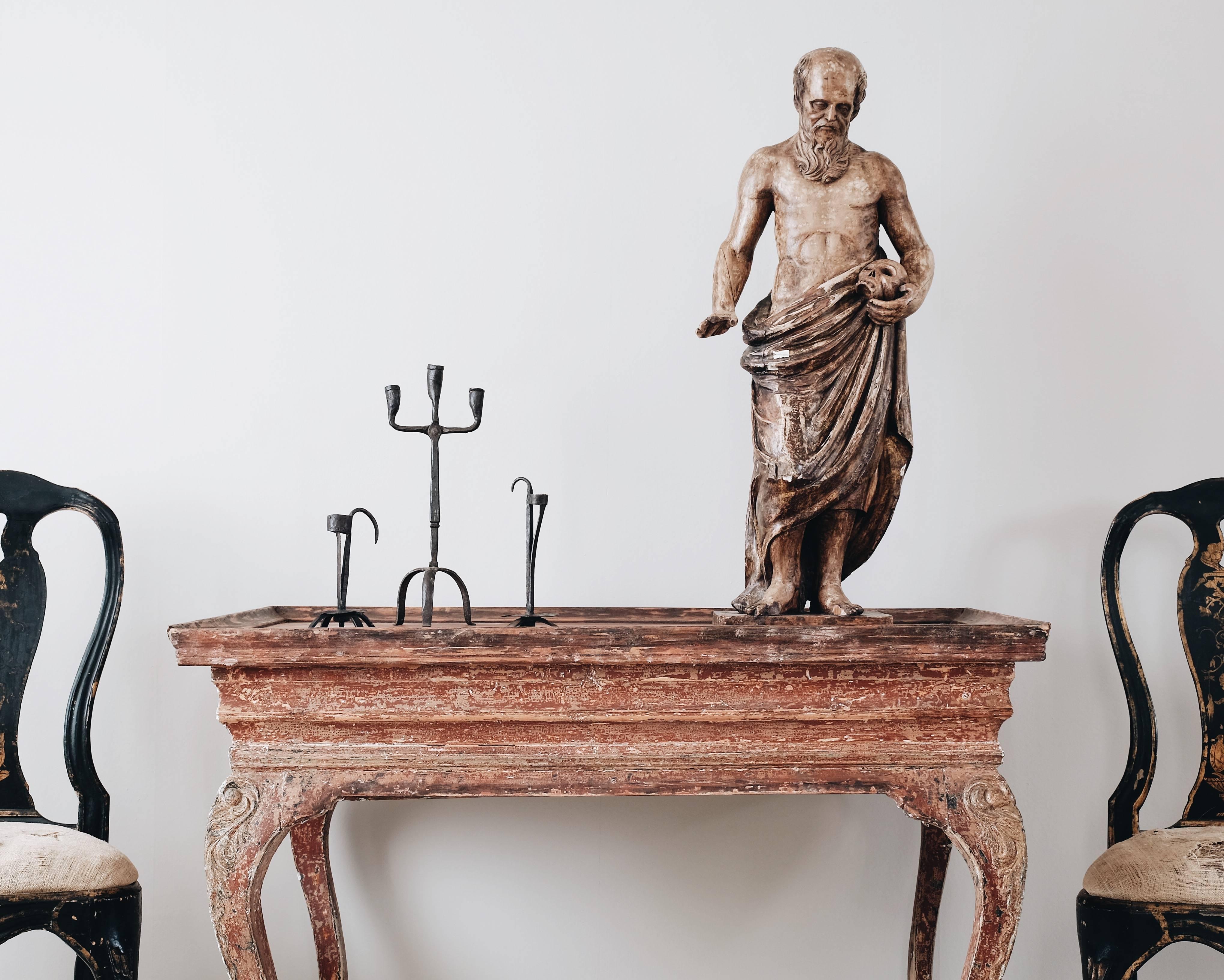 Baroque 19th Century Statue of St Jerome For Sale