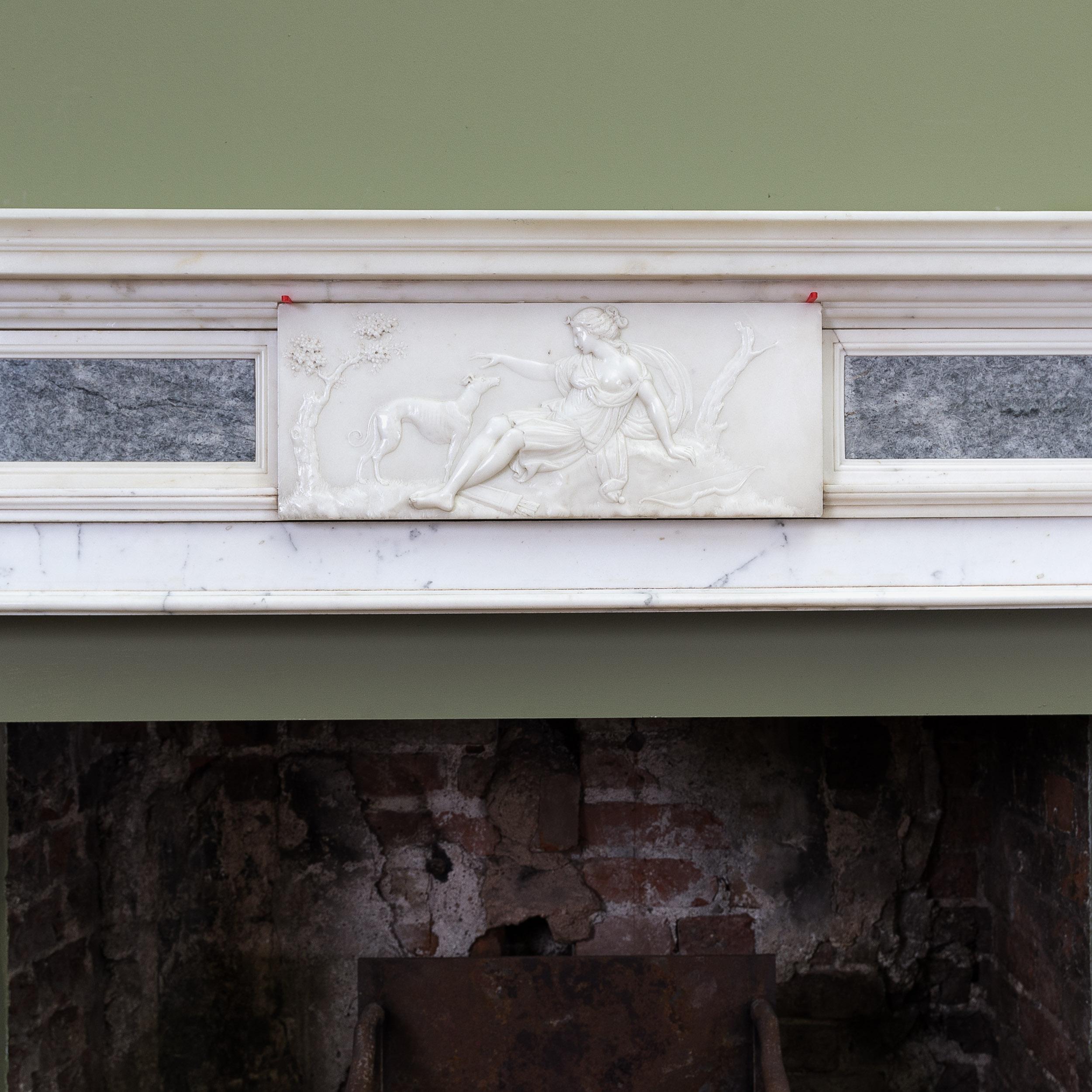 19th Century Stauary and Marmo Grigio Neo-Classical Fireplace In Good Condition In London, GB