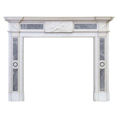 19th Century Stauary and Marmo Grigio Neo-Classical Fireplace