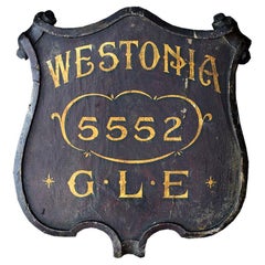 Antique 19th Century Steam Train Locomotive Plaque