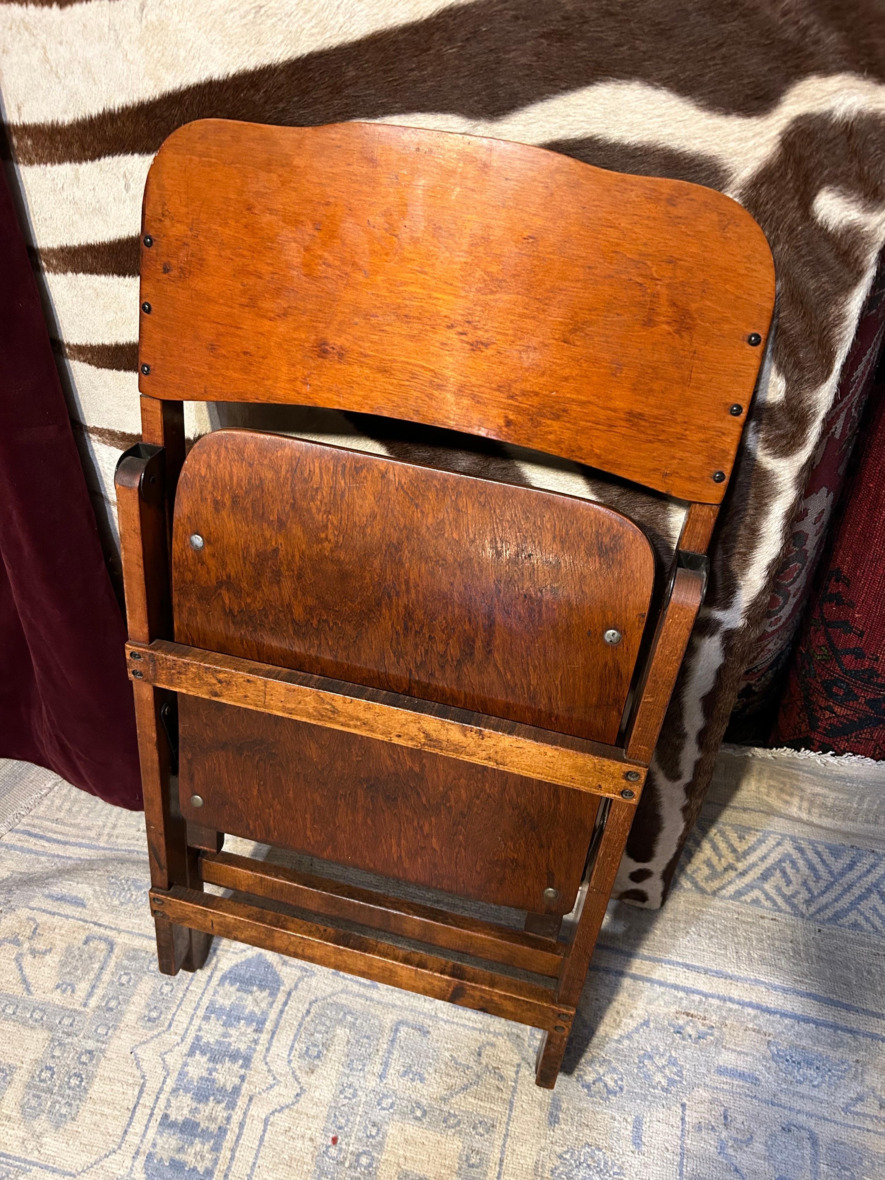 Hand-Carved 19th Century Steamed Wood Folding Campaign Chair With Metal Hardware For Sale