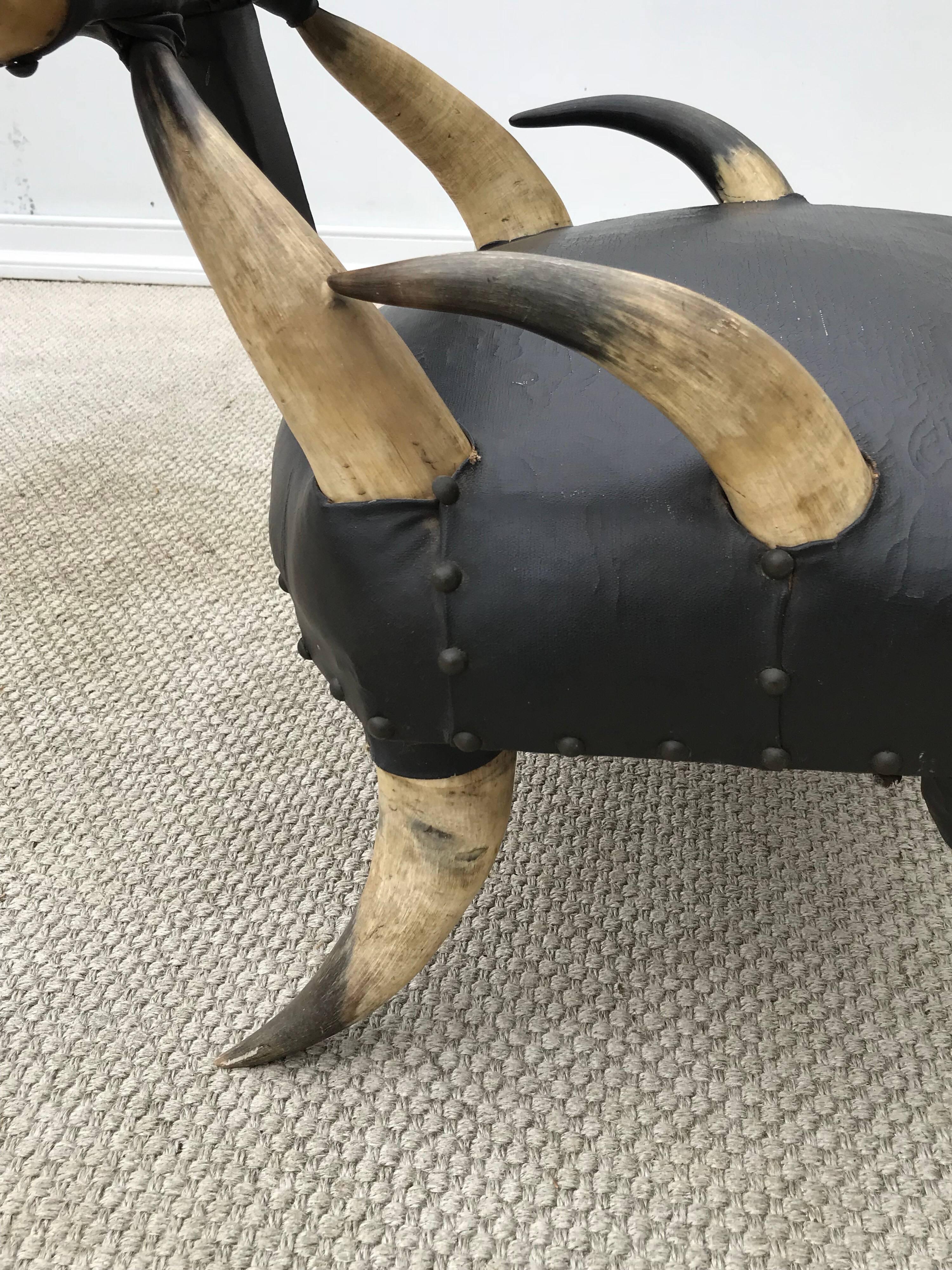 19th Century Steer Horn Chair of a Petite Size 5