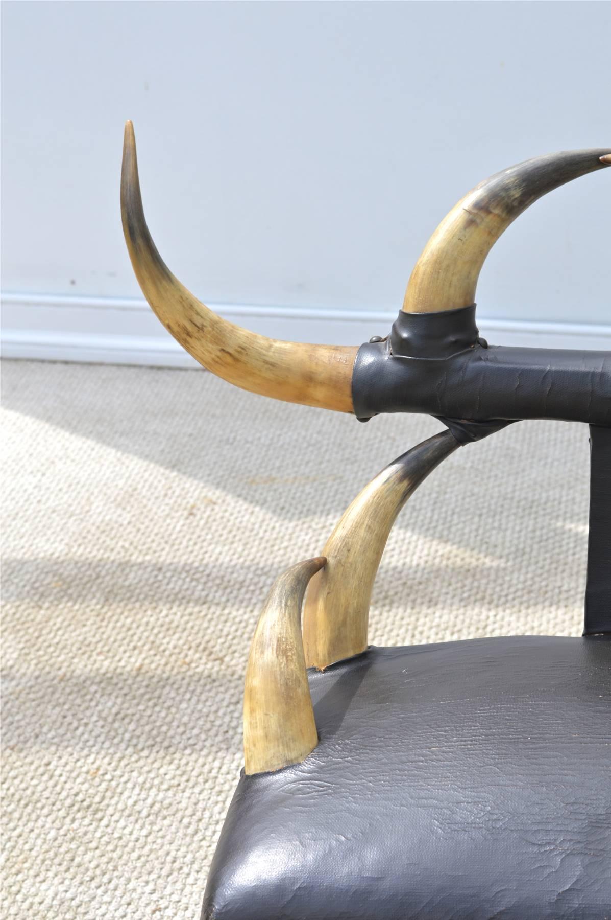 19th Century Steer Horn Chair of a Petite Size In Good Condition In Charlottesville, VA