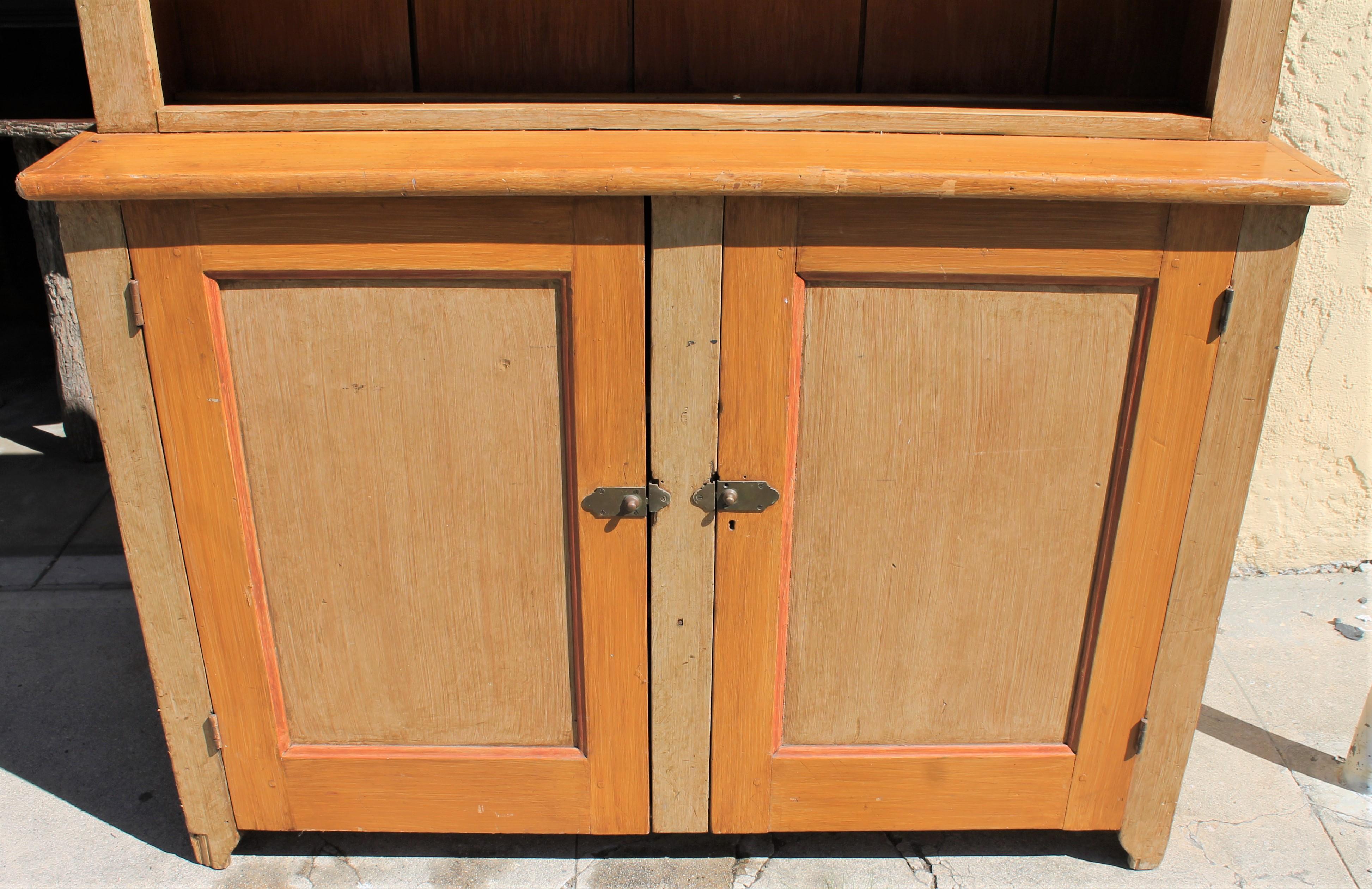 19th Century Stepback Cupboard in Original Painted Surface For Sale 5