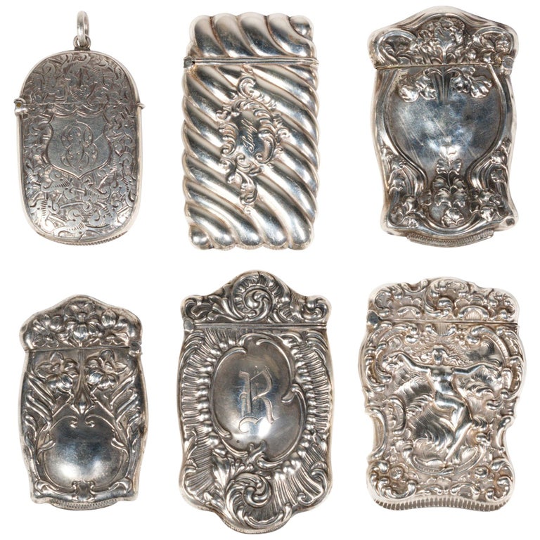 19th Century Sterling Art Nouveau Match Safe Collection For Sale at 1stDibs