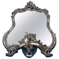 miroir Fae baroque en argent sterling du 19ème siècle