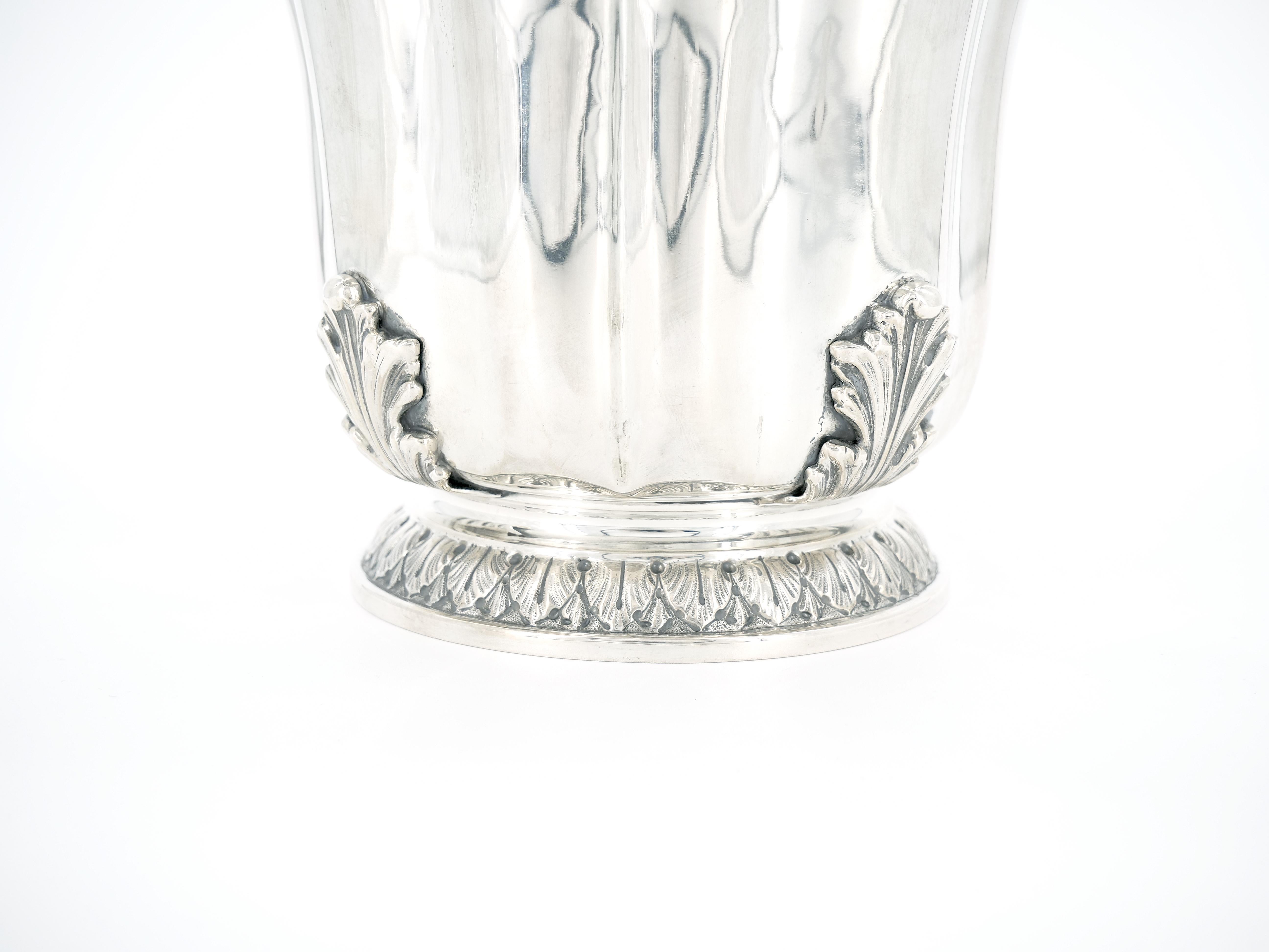 Early 19th Century 19th Century Sterling Silver Barware Wine Cooler / Ice Bucket For Sale