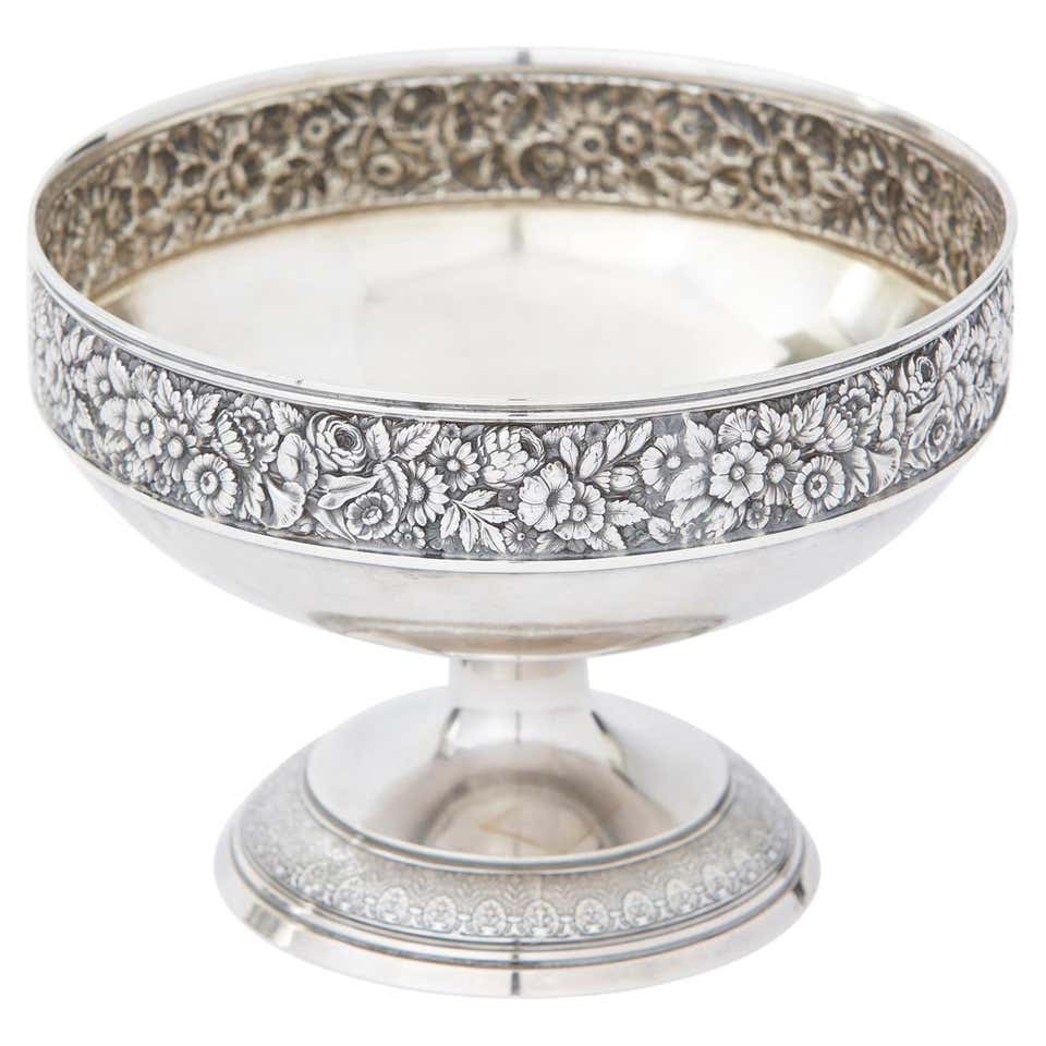 Silver Repousse Rococo 19th Century German Rococo Revival Repoussé 800 Silver Centerpiece or ...