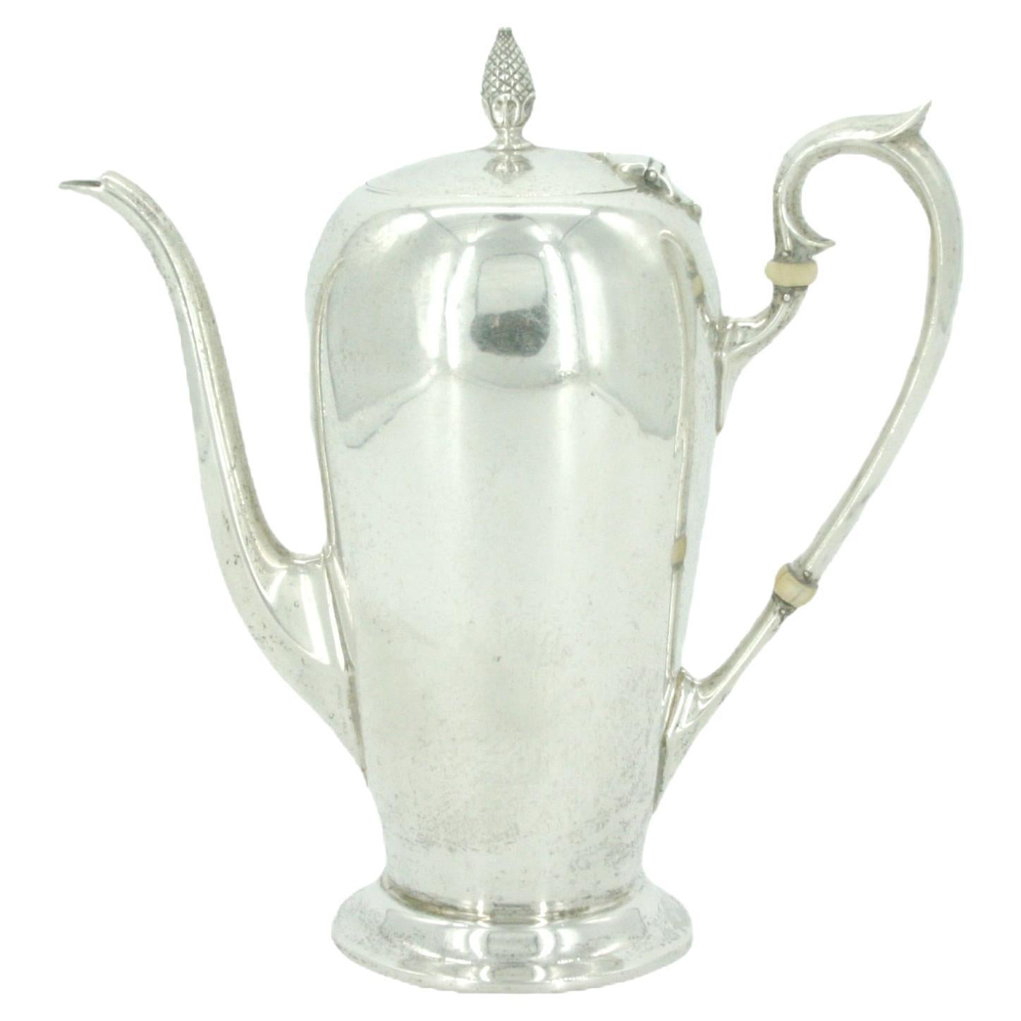 19th Century Sterling Silver Chocolate / Coffee Pot For Sale 7