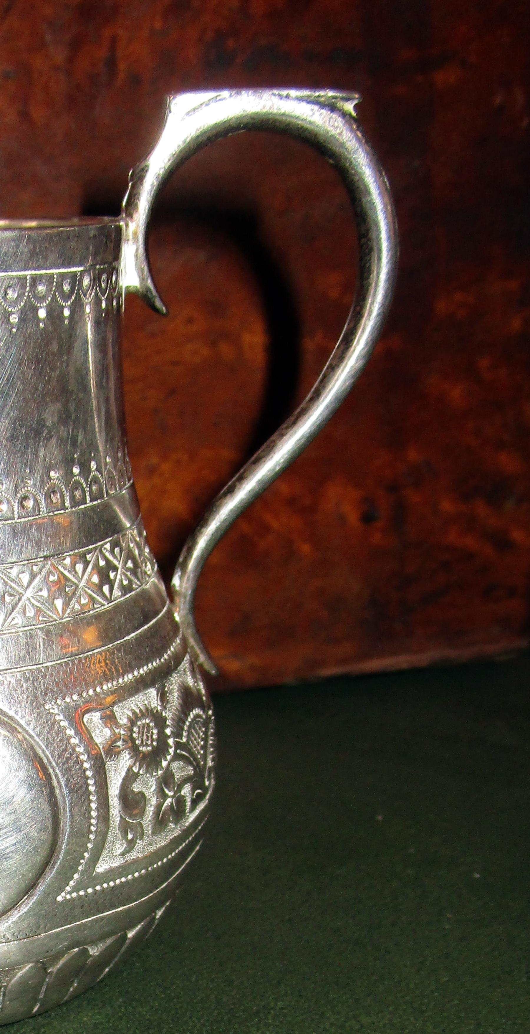 19th Century Sterling Silver Cream Pitcher by Charles Stuart Harris, London 1
