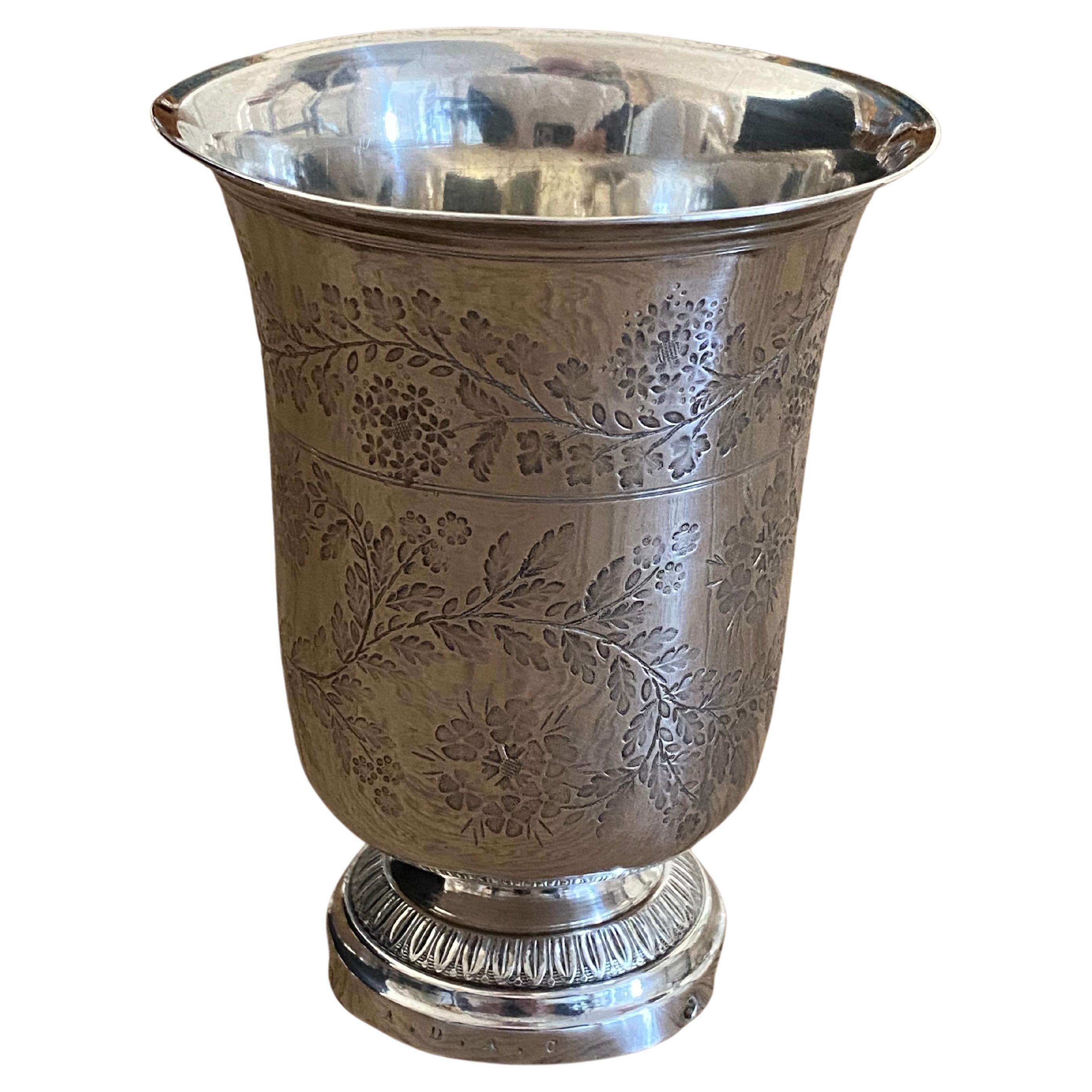 French Early 19th Century Sterling Silver Beaker