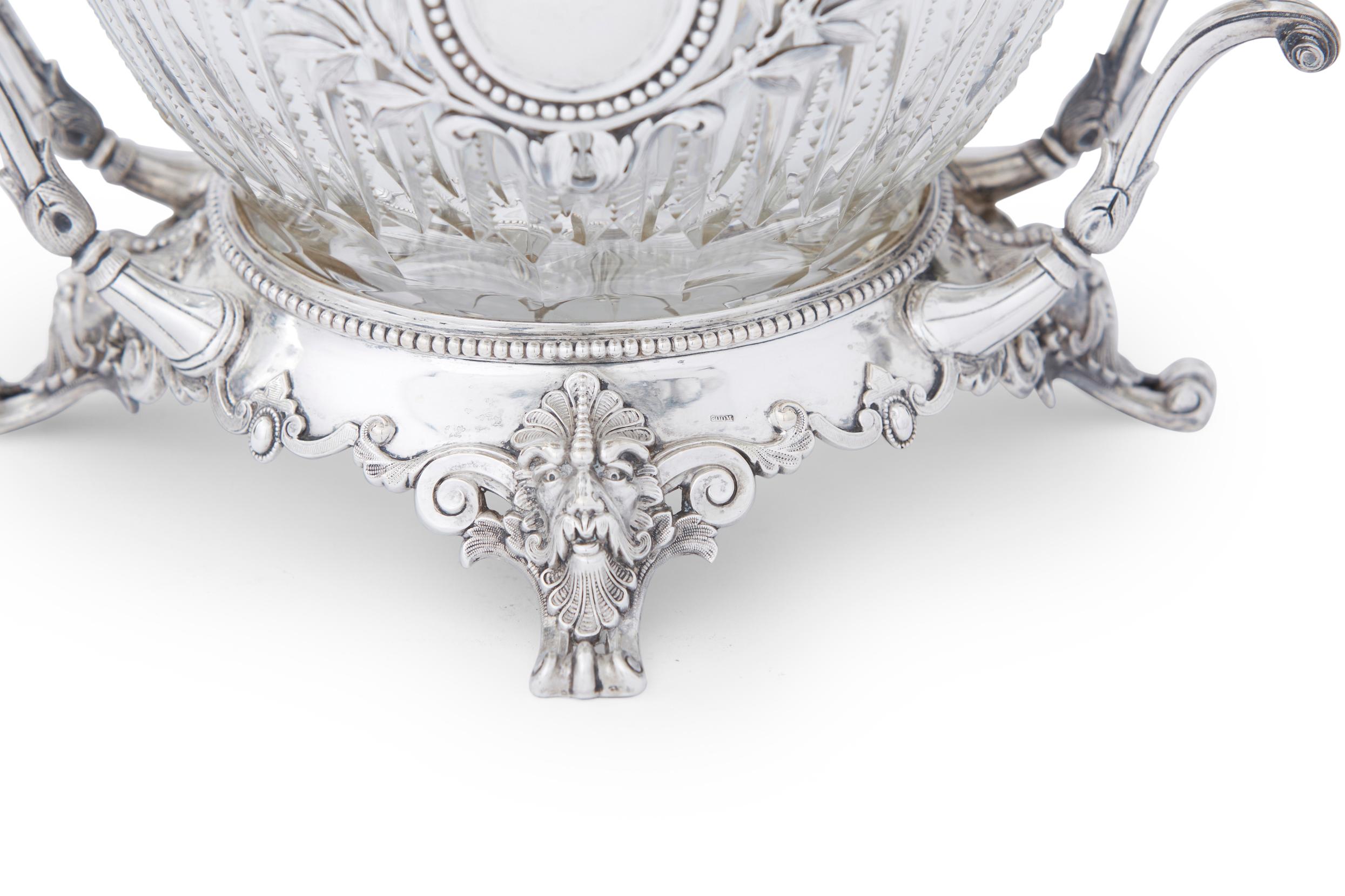 19th Century Sterling Silver / Cut Crystal Barware Server For Sale 6