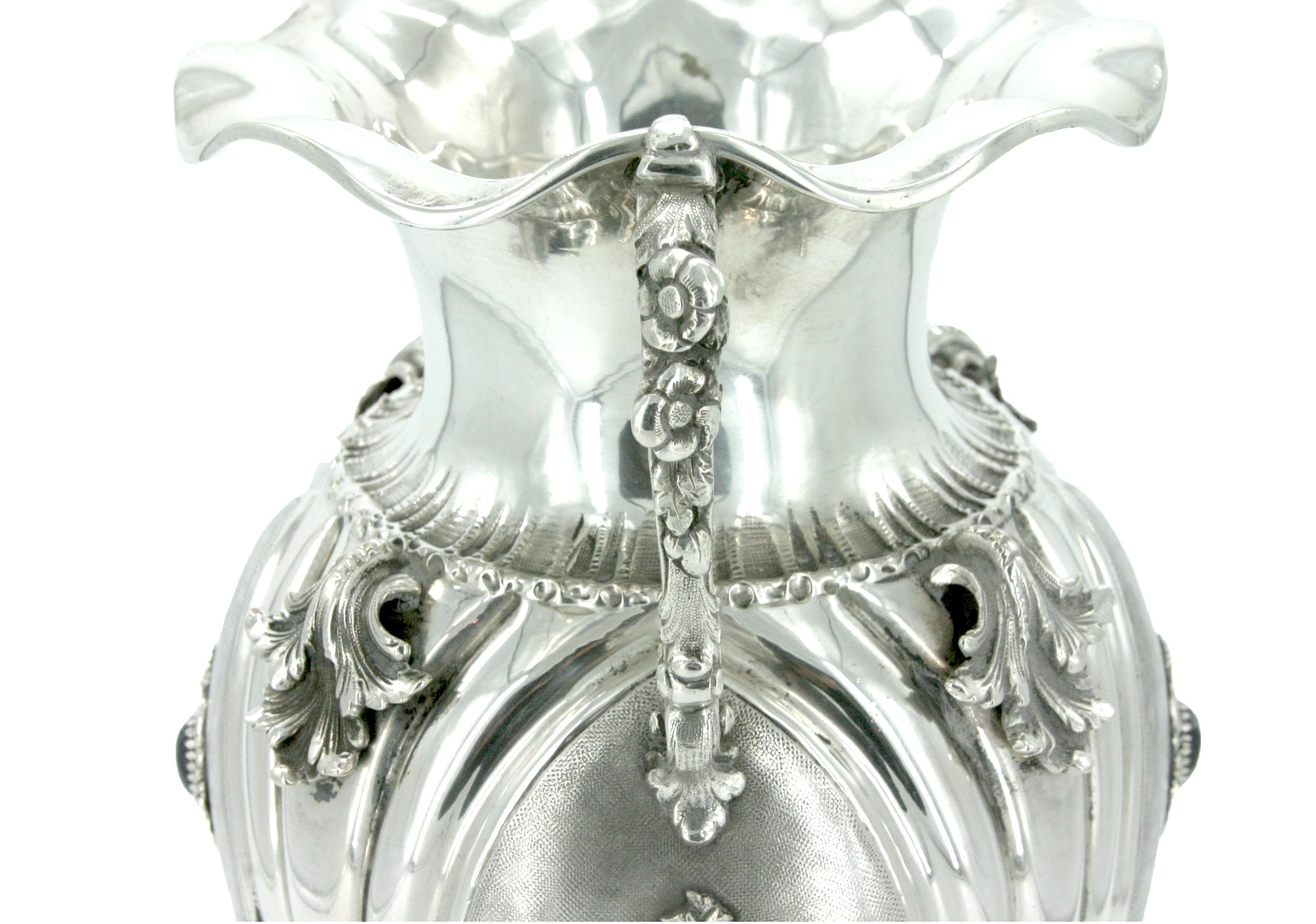 19th Century Sterling Silver Decorative Vase For Sale 4