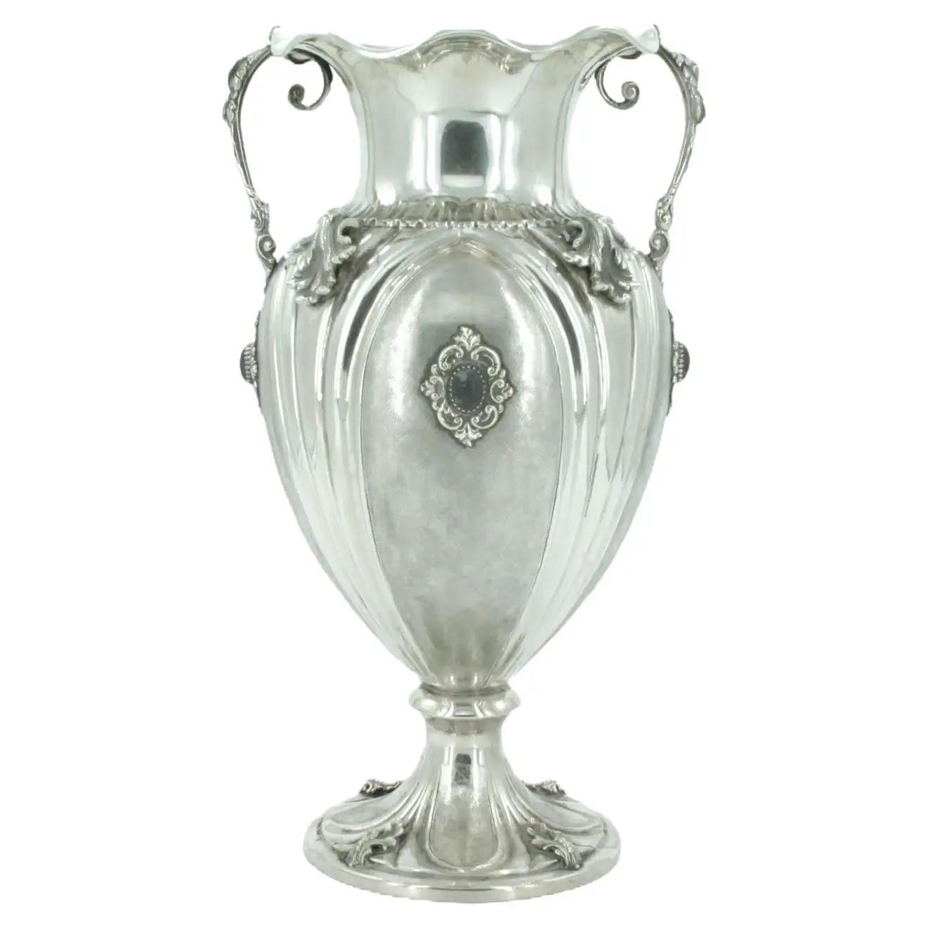 19th Century Sterling Silver Decorative Vase For Sale 6