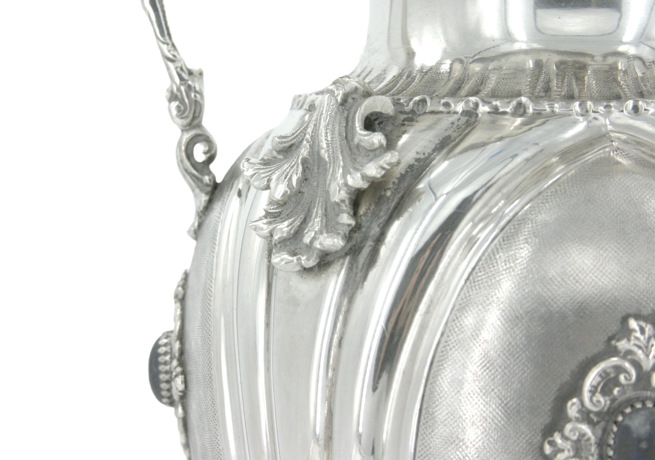 Hand-Crafted 19th Century Sterling Silver Decorative Vase For Sale
