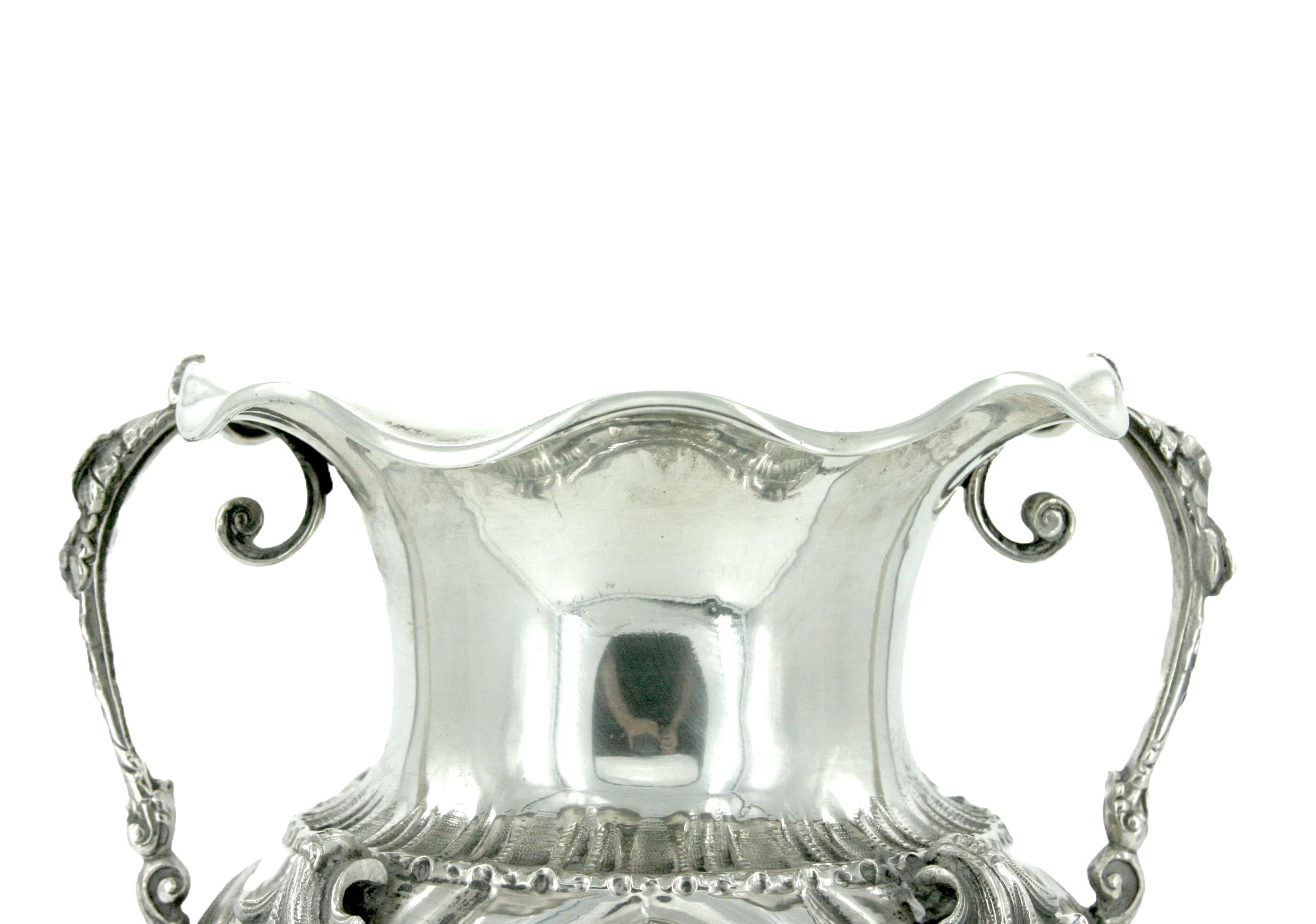 19th Century Sterling Silver Decorative Vase For Sale 3