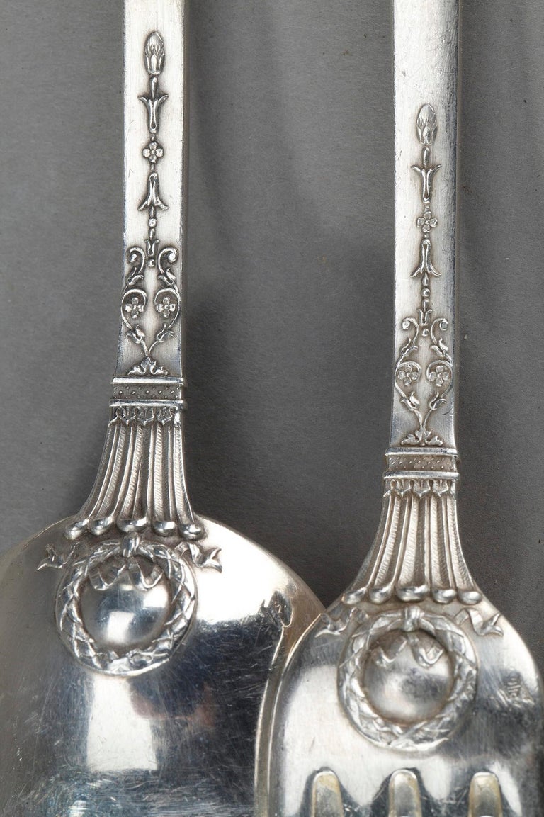 19th Century Sterling Silver Flatware Service by Gorini Frères For Sale 11