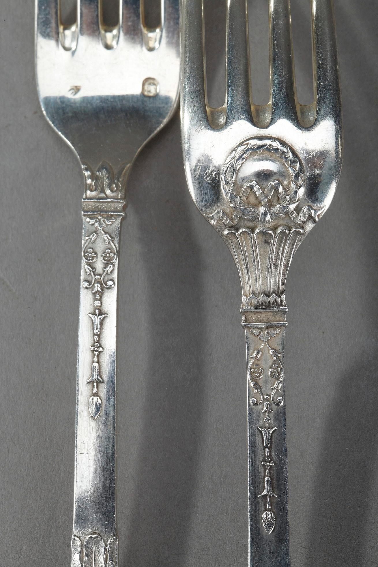 Sterling Silver Flatware by Lappara & Gabriel in a case by Gorini Frères 10
