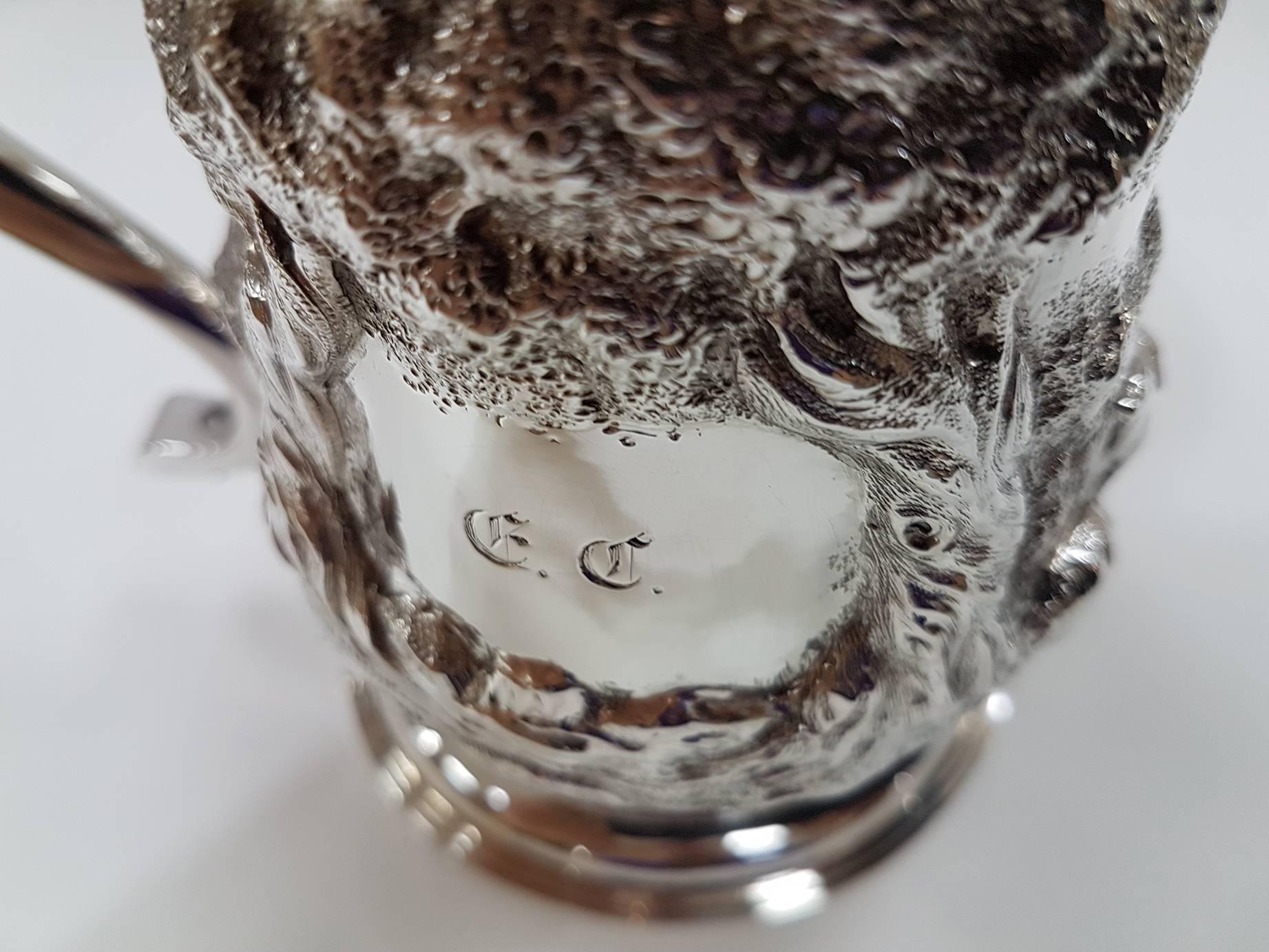 19th Century Sterling Silver Footed Tankard with Countryside Scene, circa 1748 5
