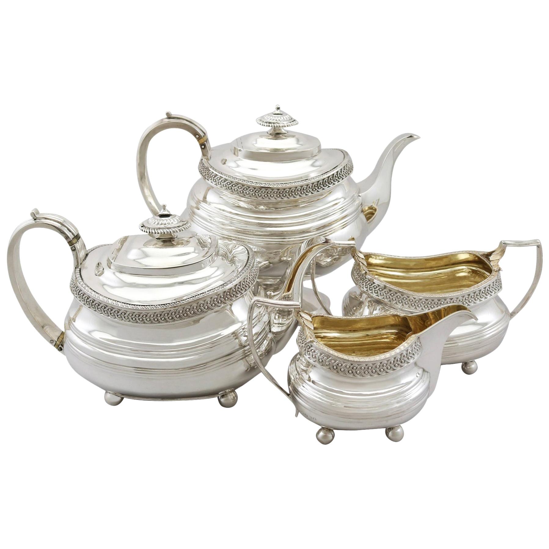 19th Century Sterling Silver Four Piece Tea Service