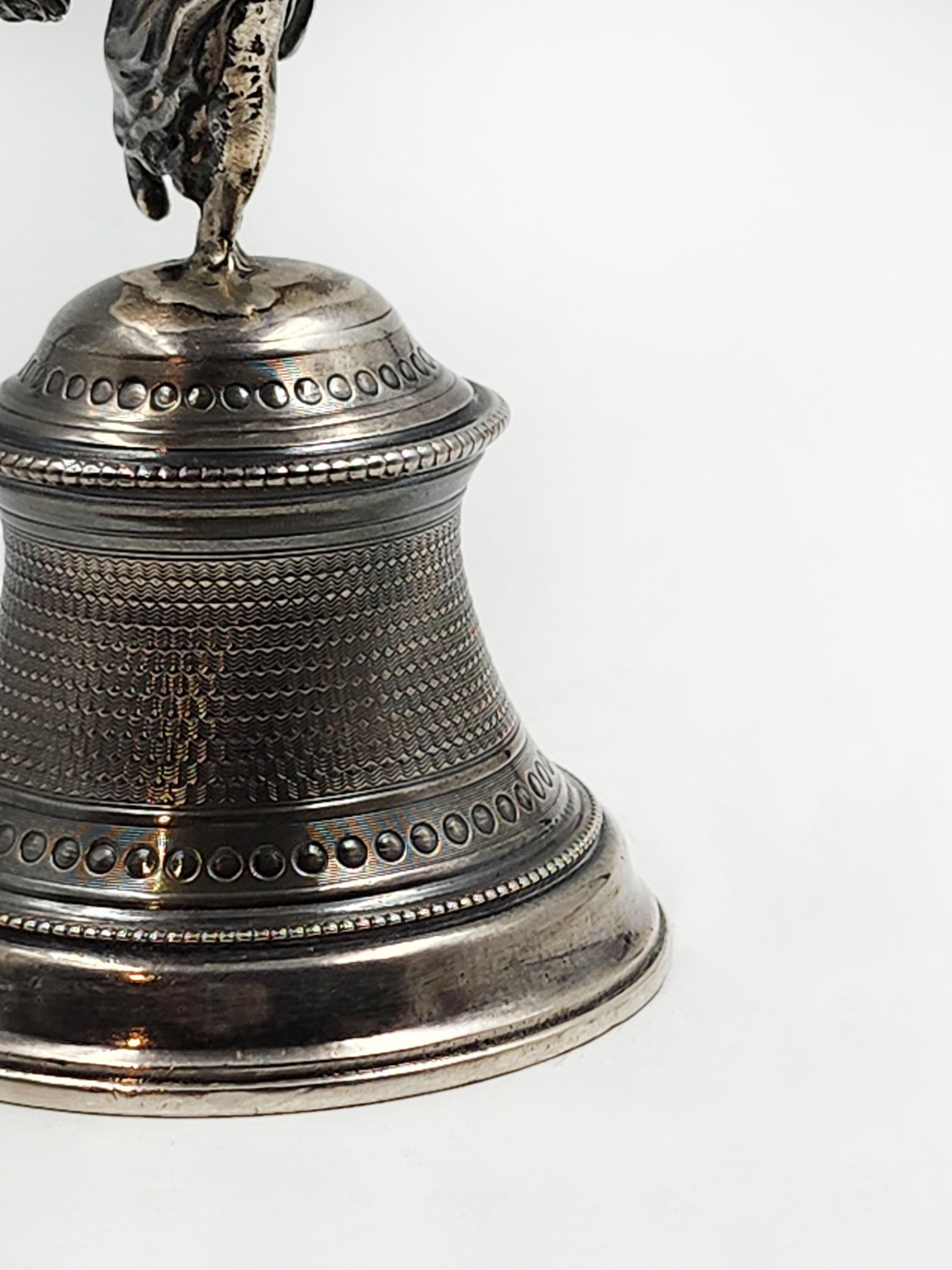 Silver Plate 19th century sterling silver French bell For Sale