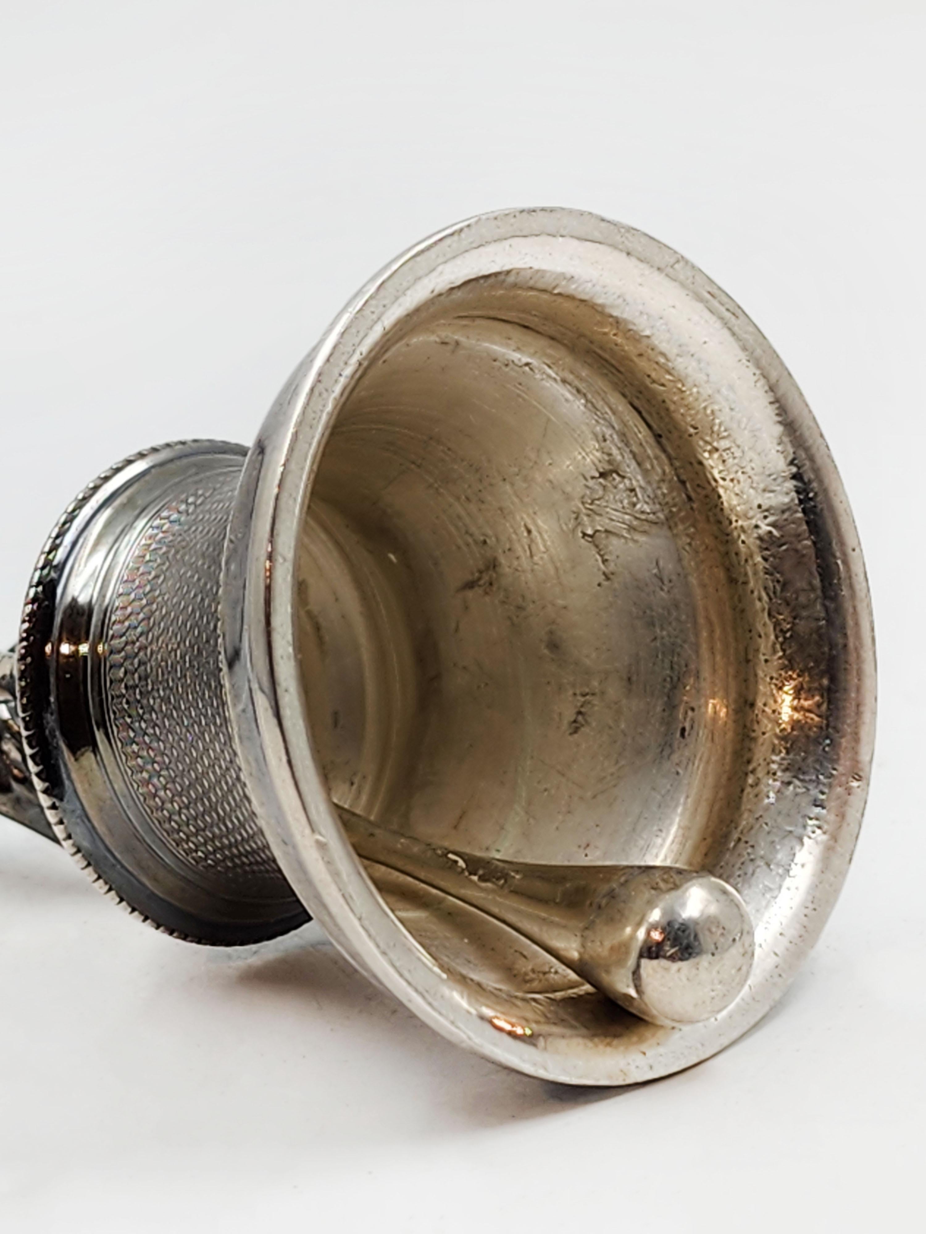 19th century sterling silver French bell For Sale 1
