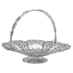 Panier à fruits en argent sterling du 19e siècle fabriqué à Londres en 1853