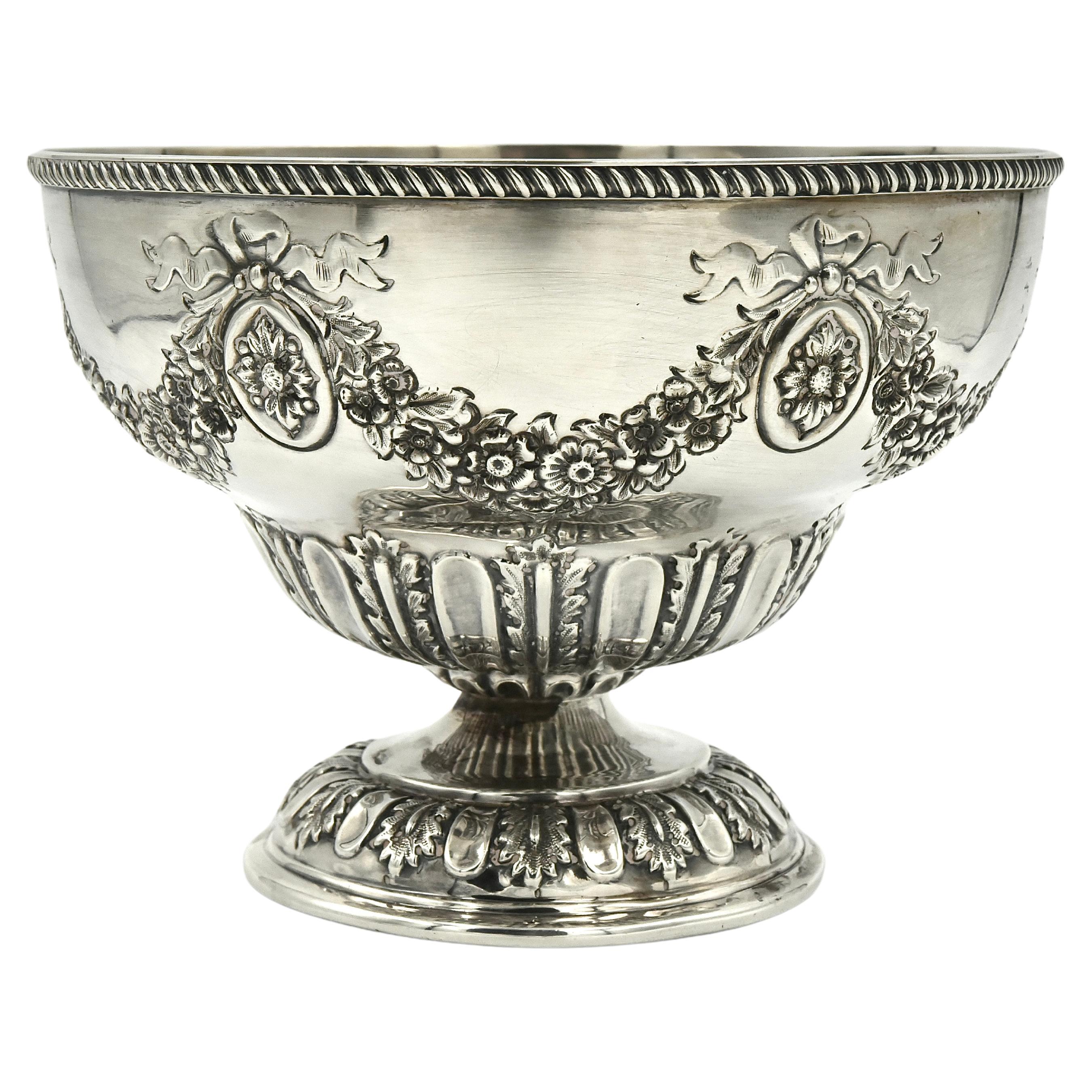 19th century Sterling silver fruit bowl  For Sale