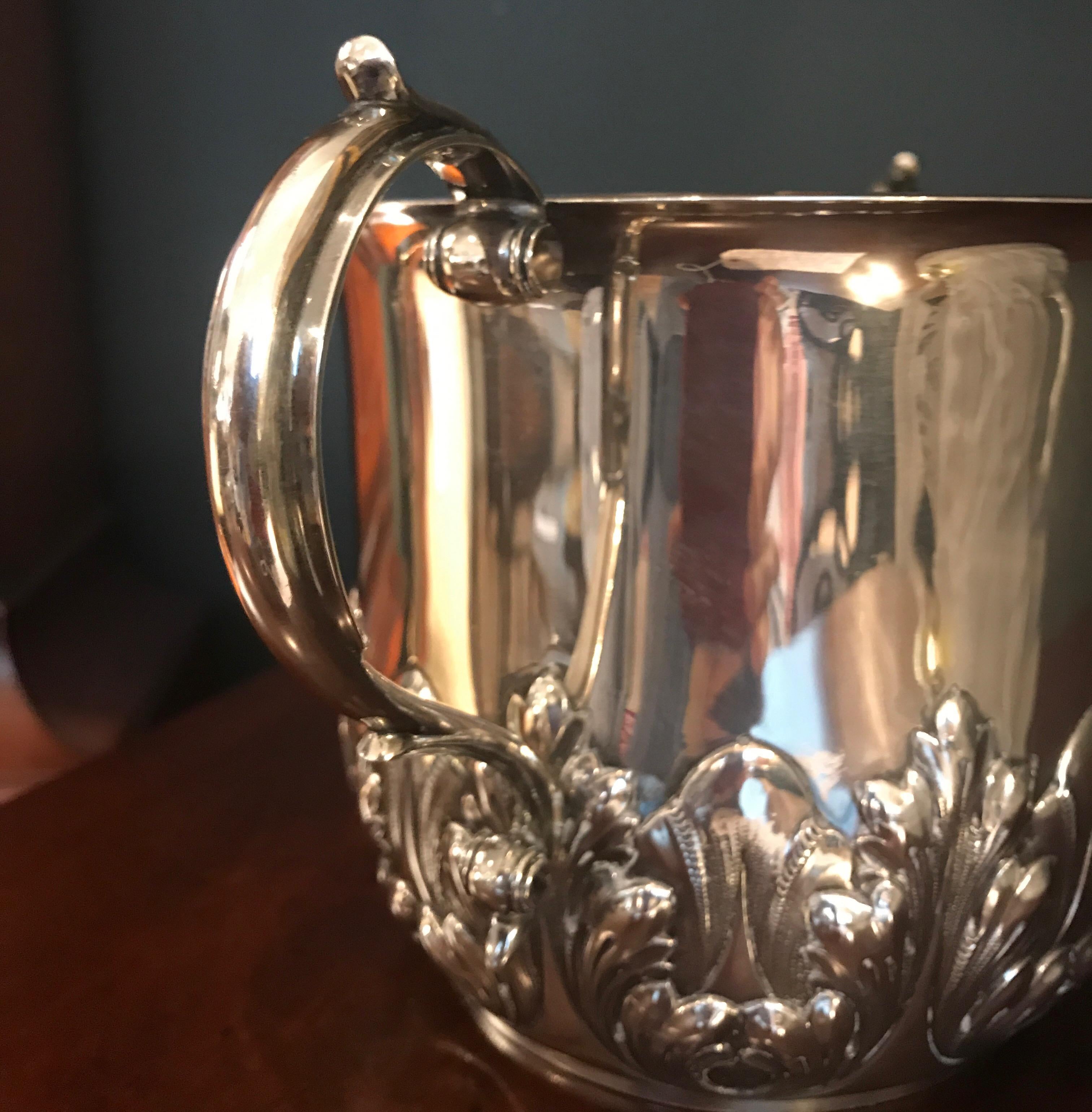 Baroque Revival 19th Century Sterling Silver Ice Bucket by Dominick and Haff