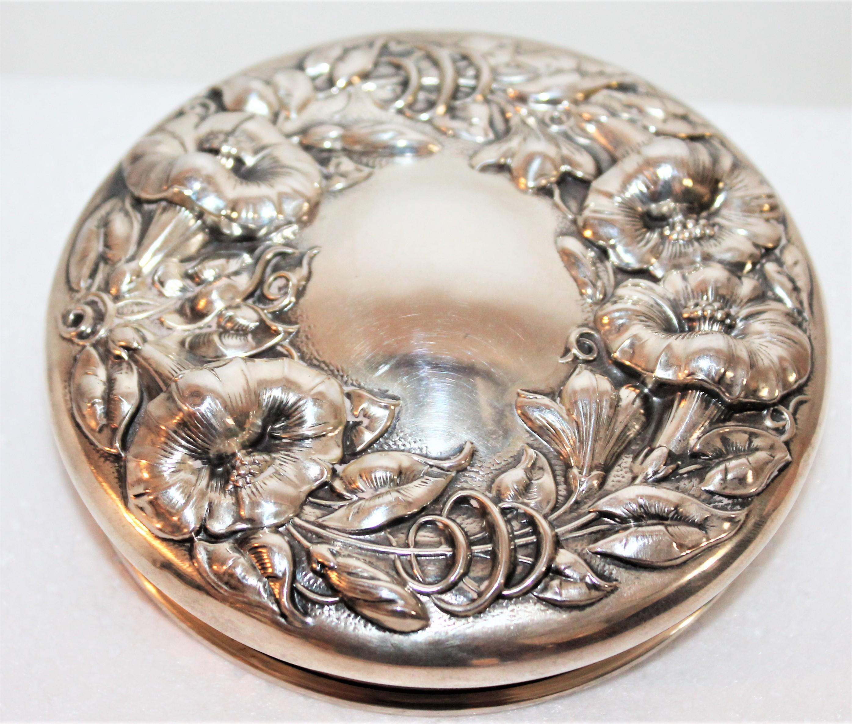 Baroque 19th Century Sterling Silver Lidded Crystal Glass Jar