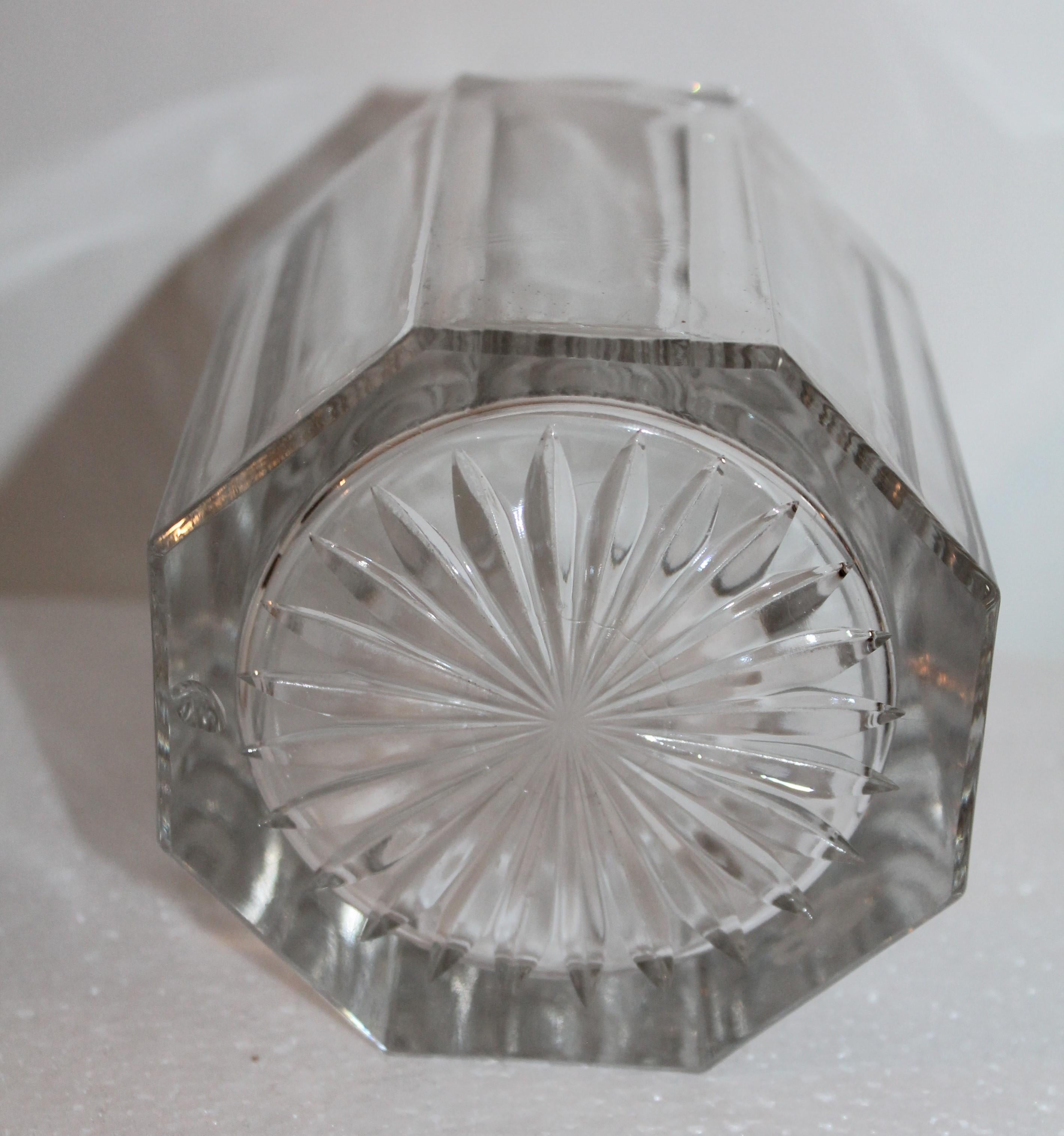 20th Century 19th Century Sterling Silver Lidded Crystal Glass Jar