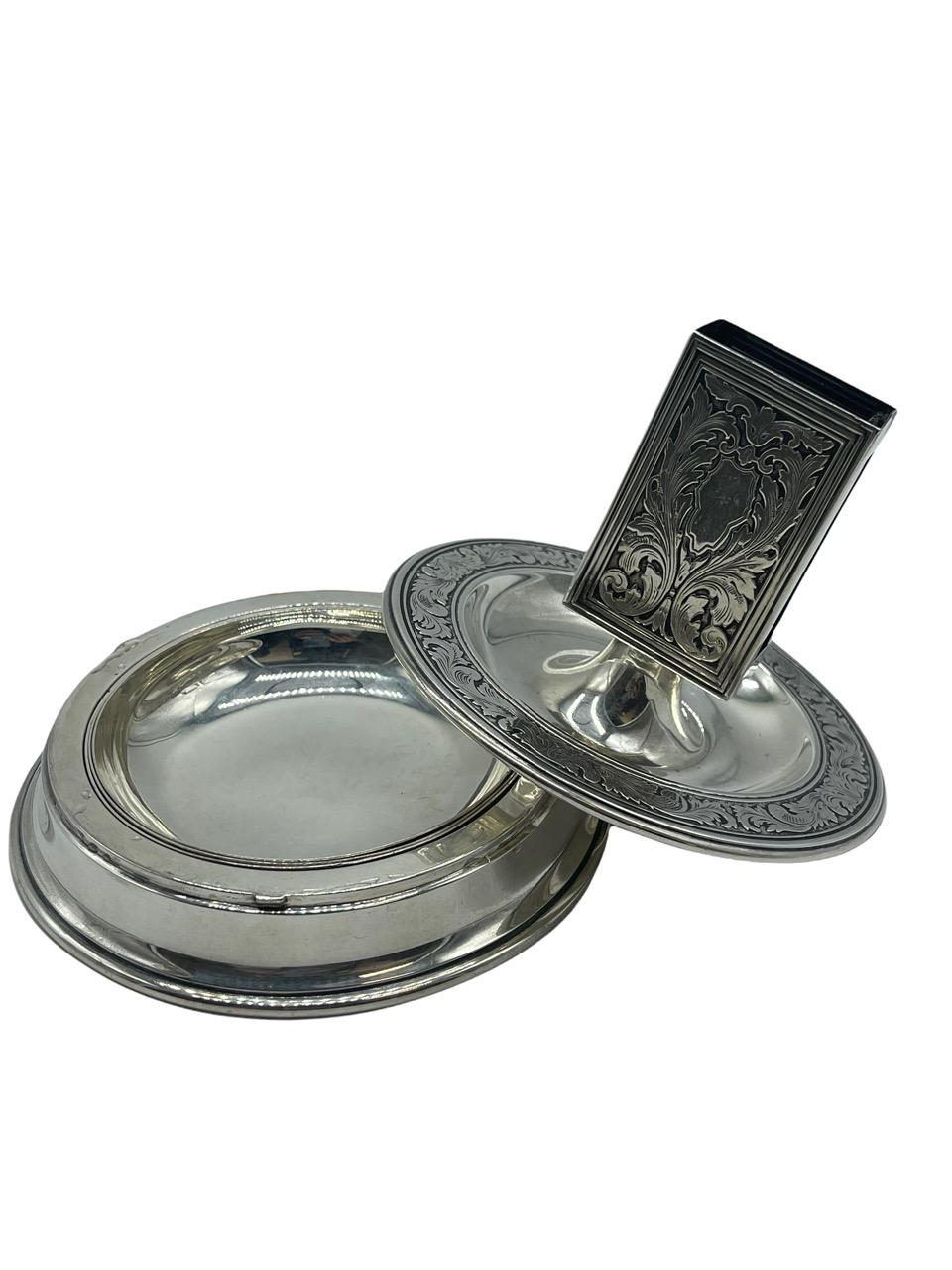 19. Jahrhundert Sterling Silber Streichholzschachtel Halter und Aschenbecher Stand von Tiffany & Co. 7