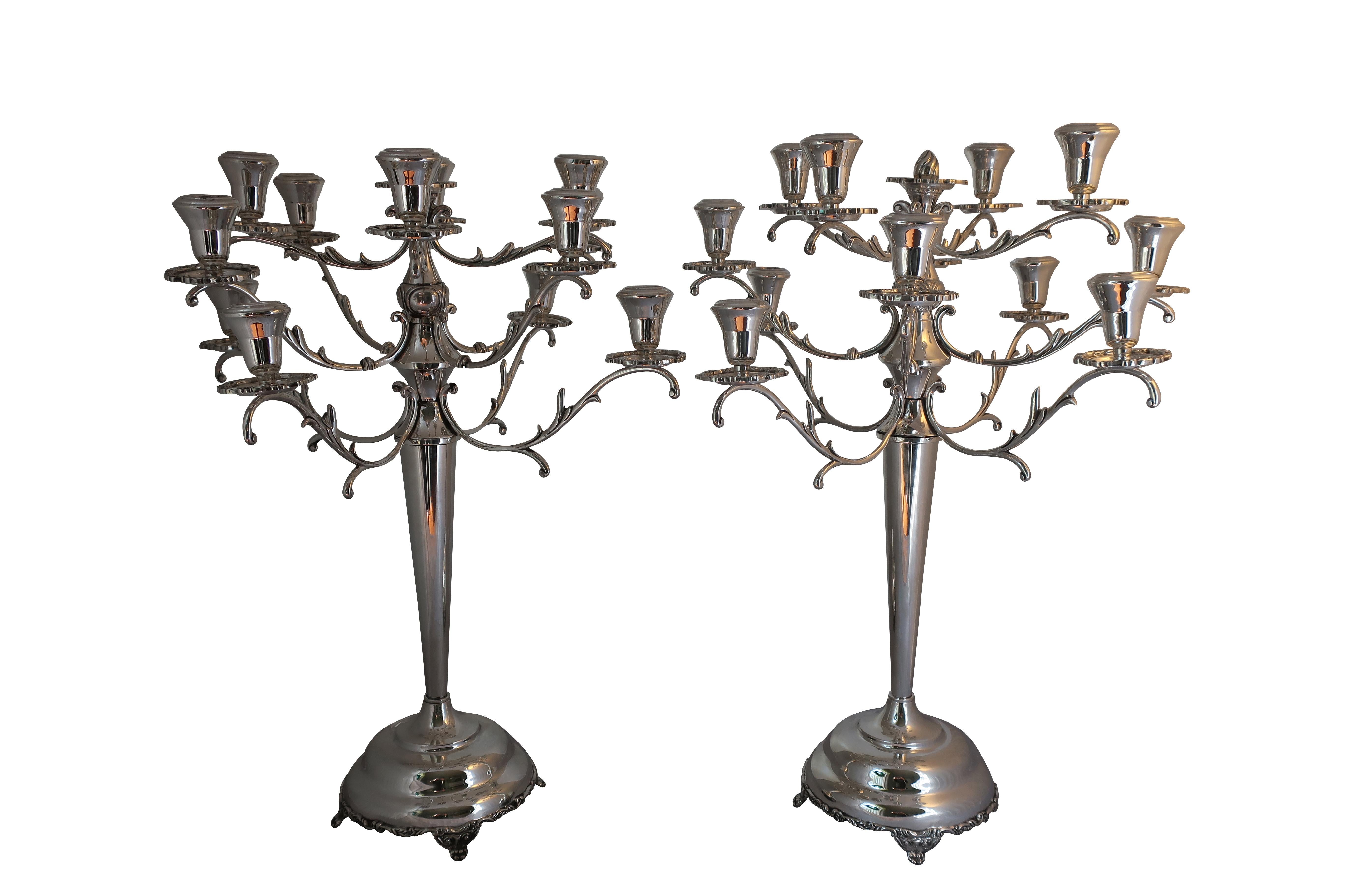 19th Century Mexican Sterling Silver Twelve-Arm Candelabra For Sale 2