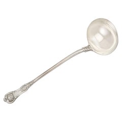 19th Century Sterling Silver Queen's Pattern Soup Ladle by Mary Chawner