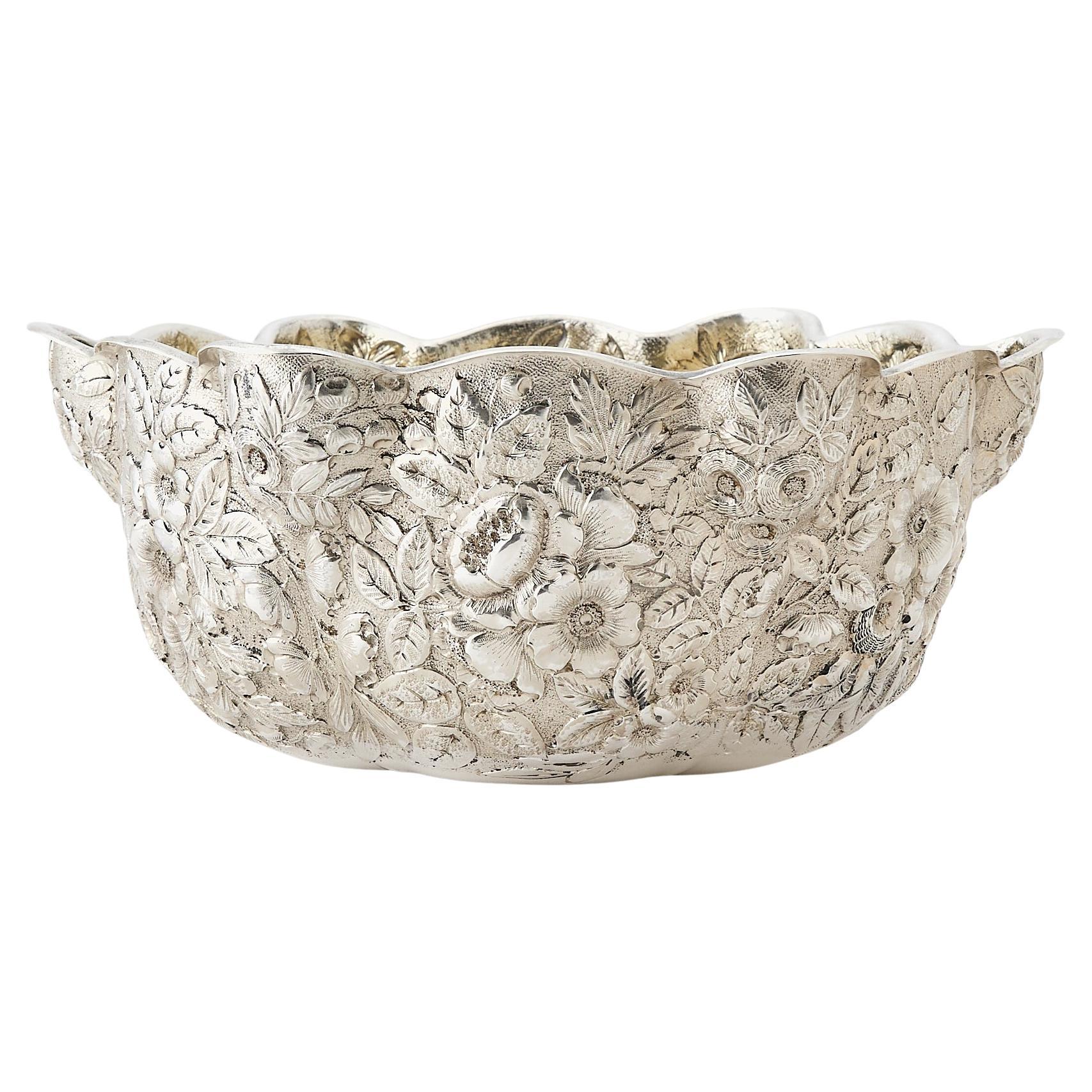 19th Century Sterling Silver Tableware Fruit Bowl Centerpiece by Whiting Co. For Sale