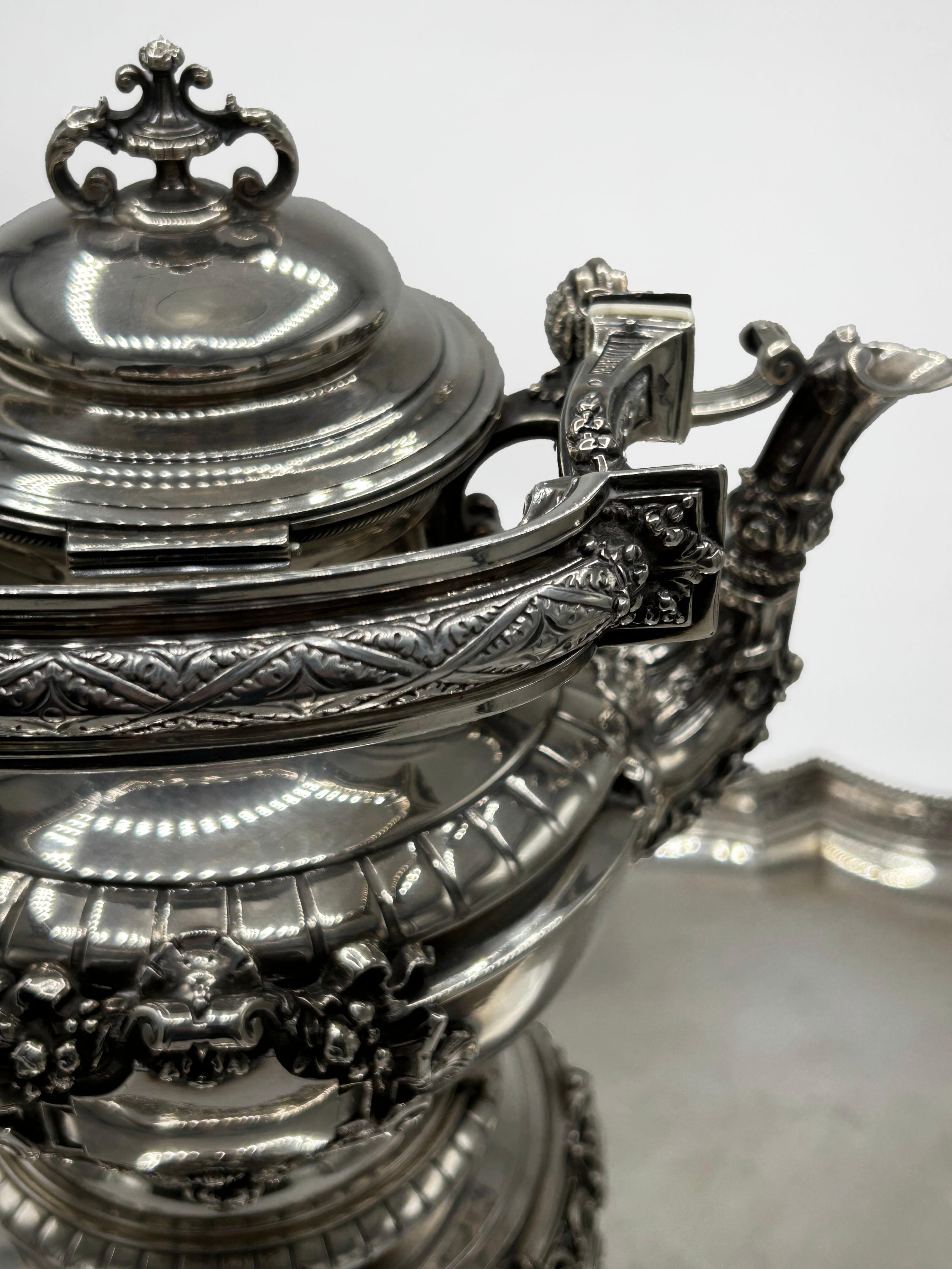 Service à thé et à café en argent du XIXe siècle par Alphonse Debain en vente 3